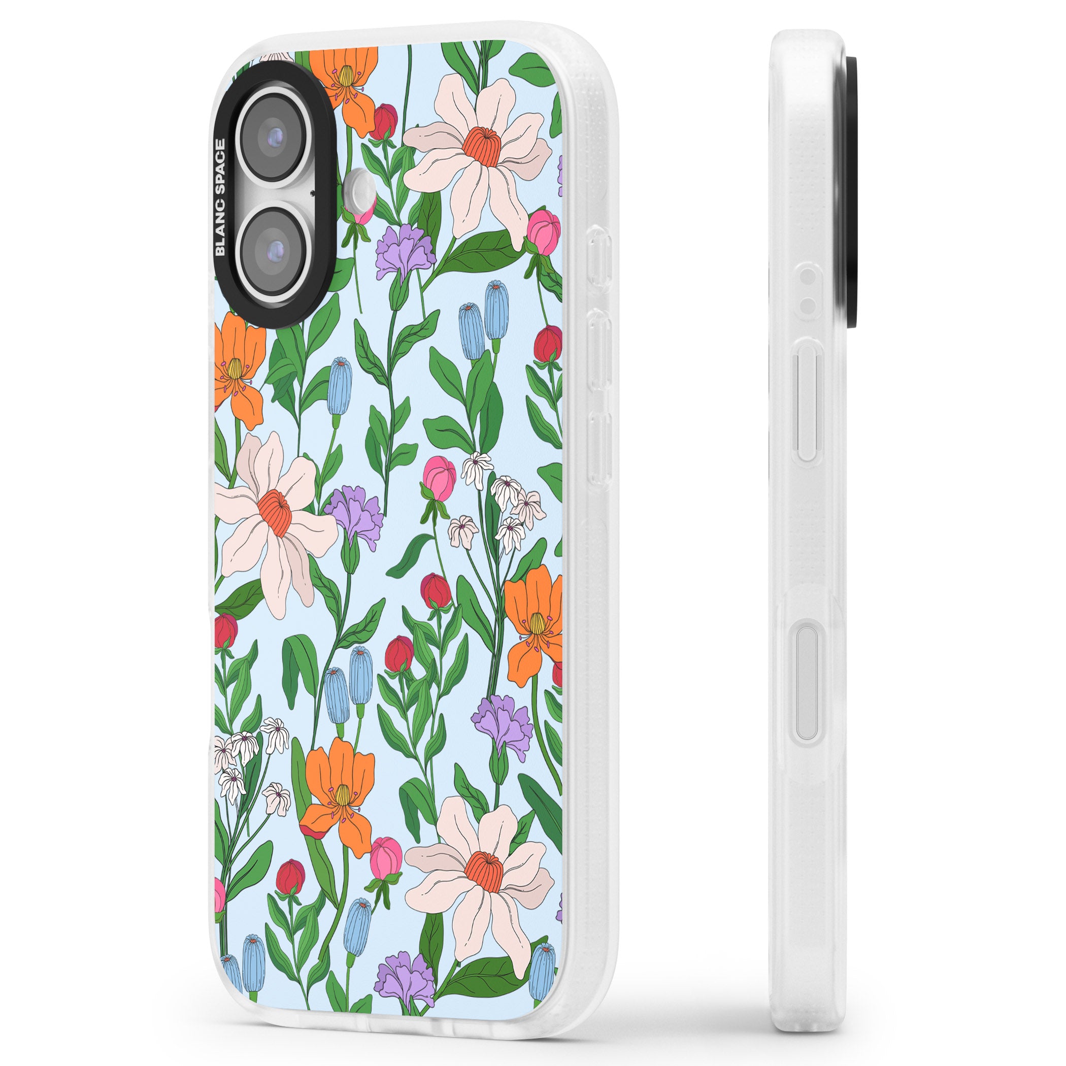 Full Bloom Background iPhone 17 Impact Air Clear Phone Case Side Profile