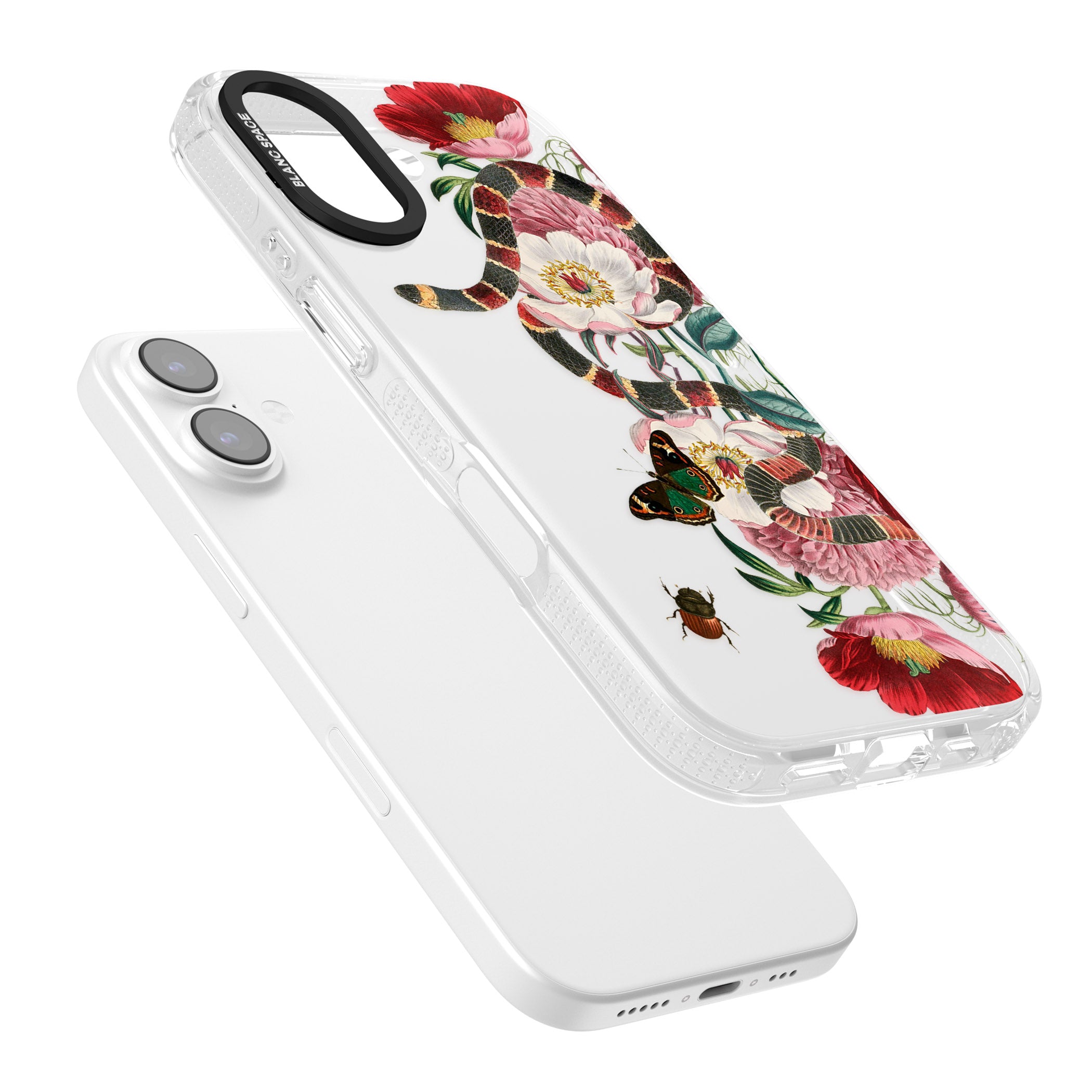 Floral Snake iPhone 17 Impact Air Clear Phone Case Colours