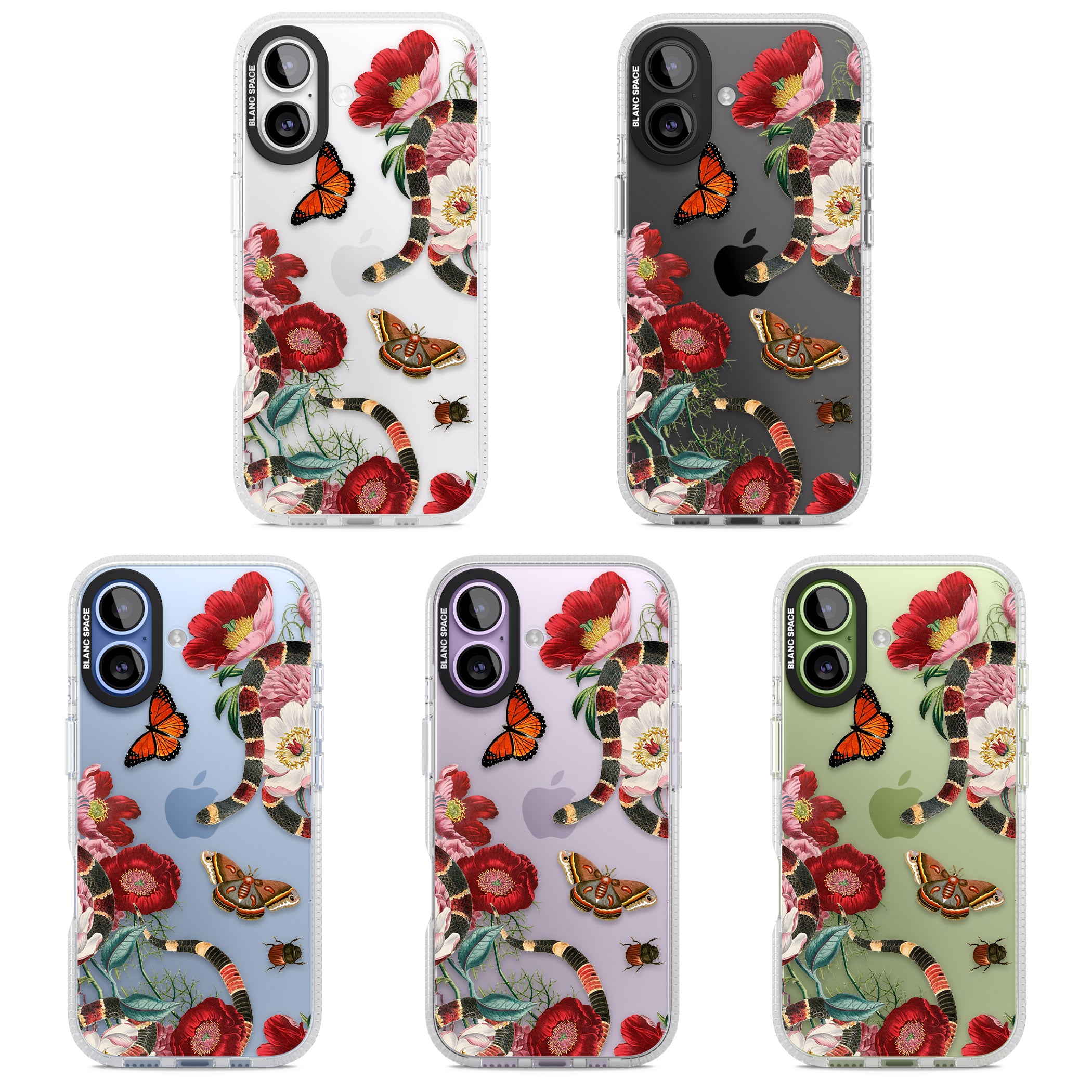Botanical Snake iPhone 17 Impact Air Clear Phone Case APT Impact Protection