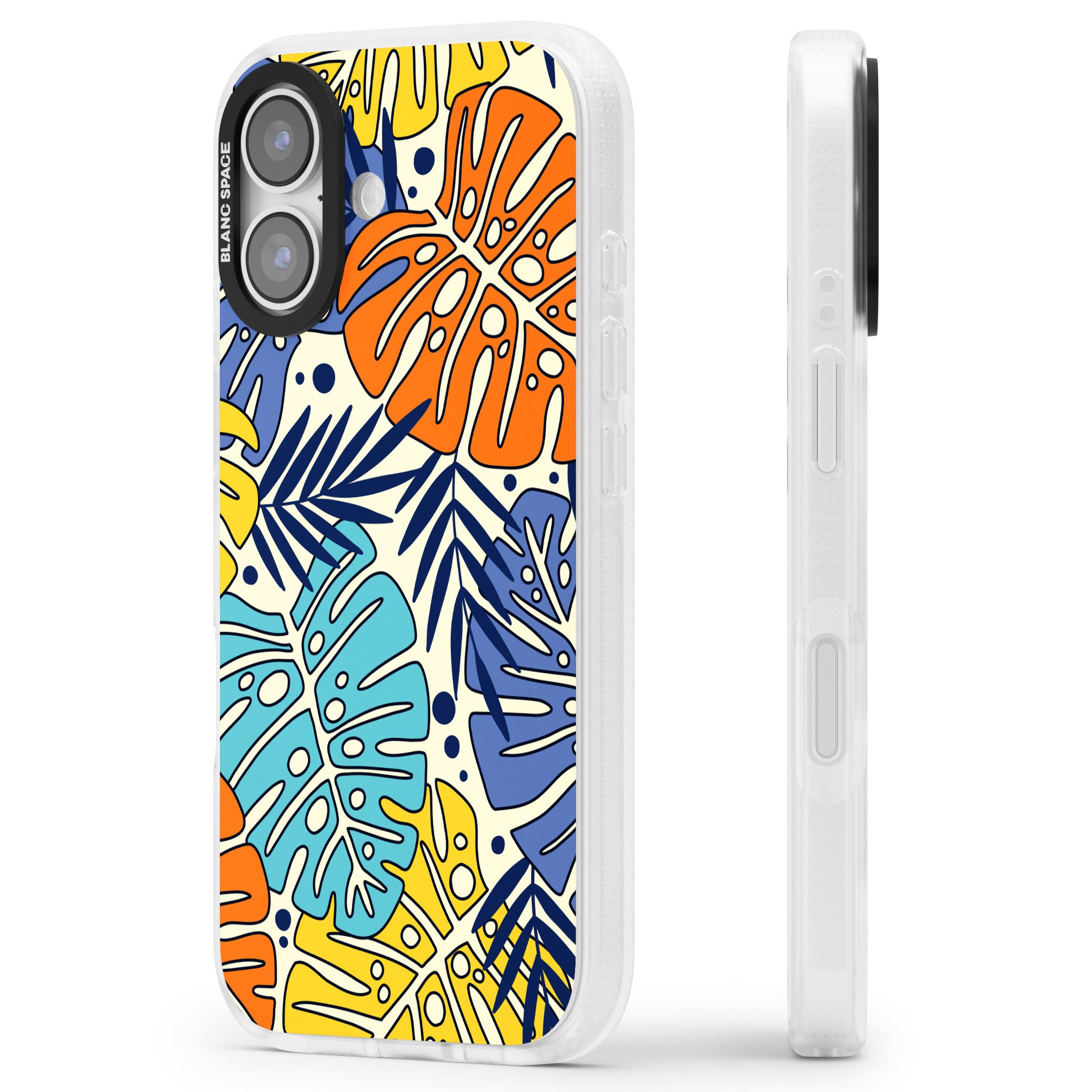 Beach Leaves iPhone 17 Impact Air Clear Phone Case Side Profile