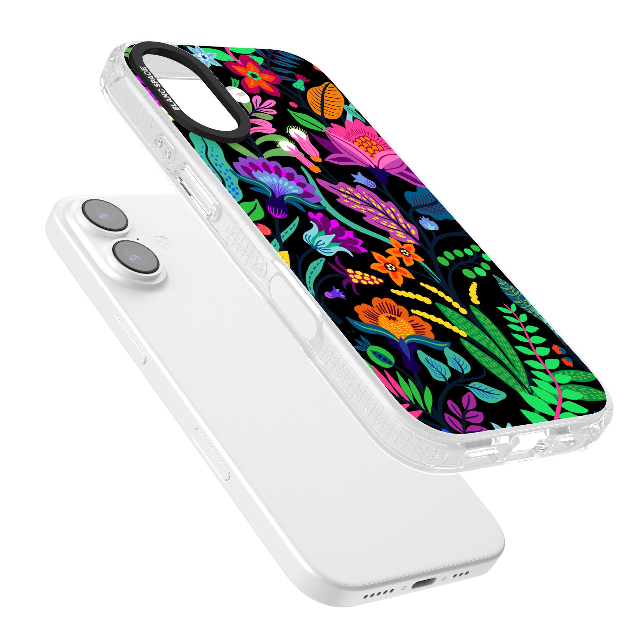 Floral Vibe (Black) iPhone 17 Impact Air Clear Phone Case Colours
