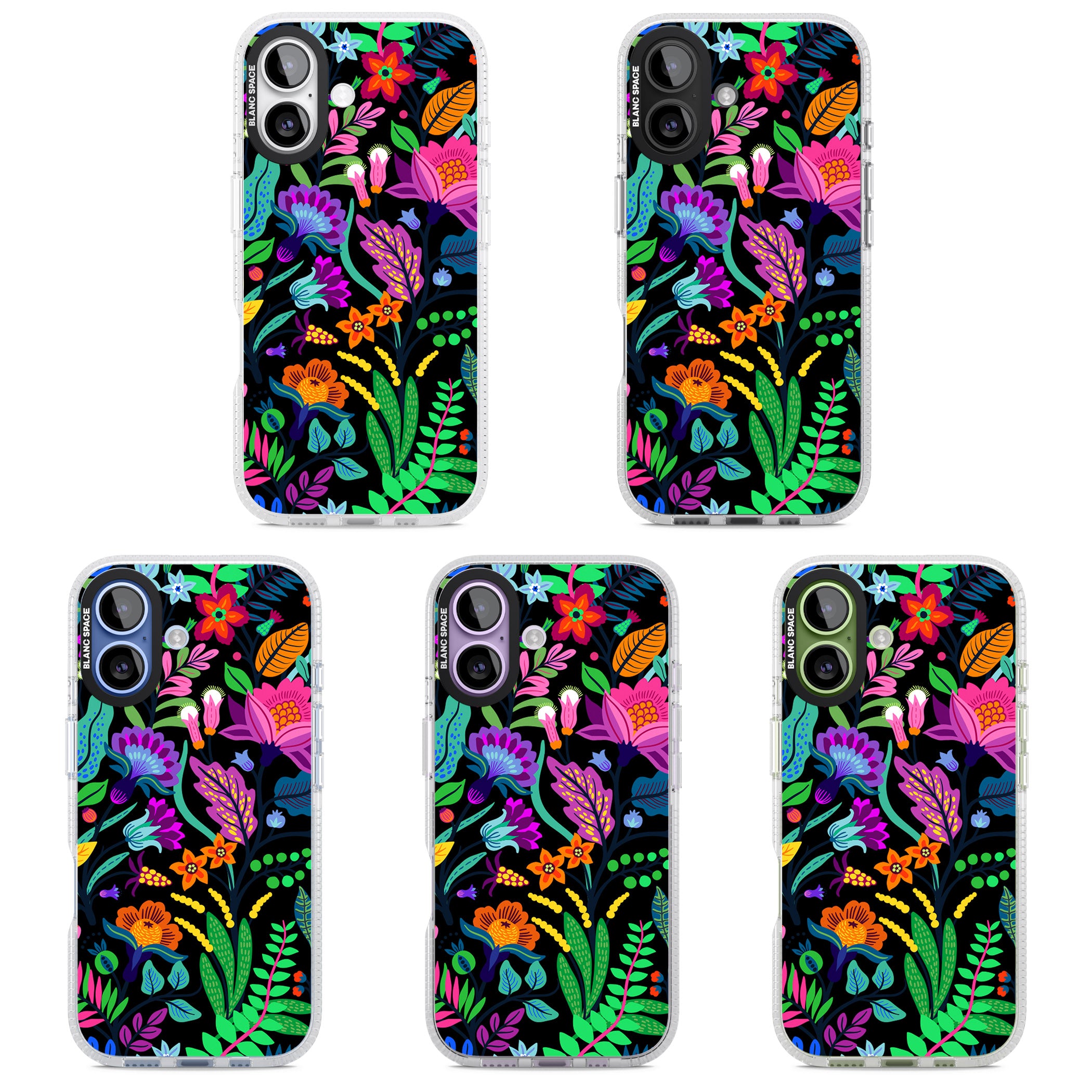 Floral Vibe (Black) iPhone 17 Impact Air Clear Phone Case APT Impact Protection