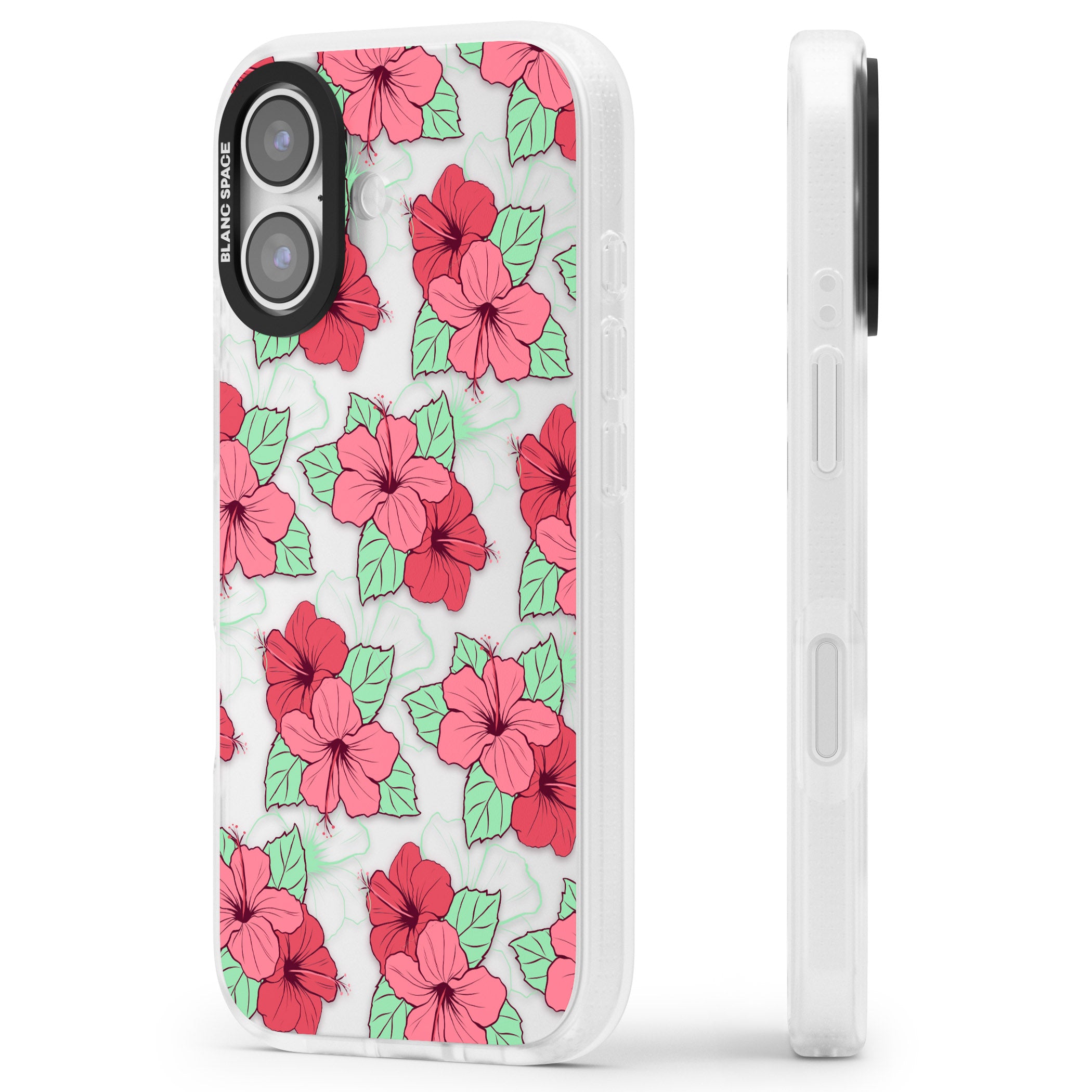 Pink Peony iPhone 17 Impact Air Clear Phone Case Side Profile
