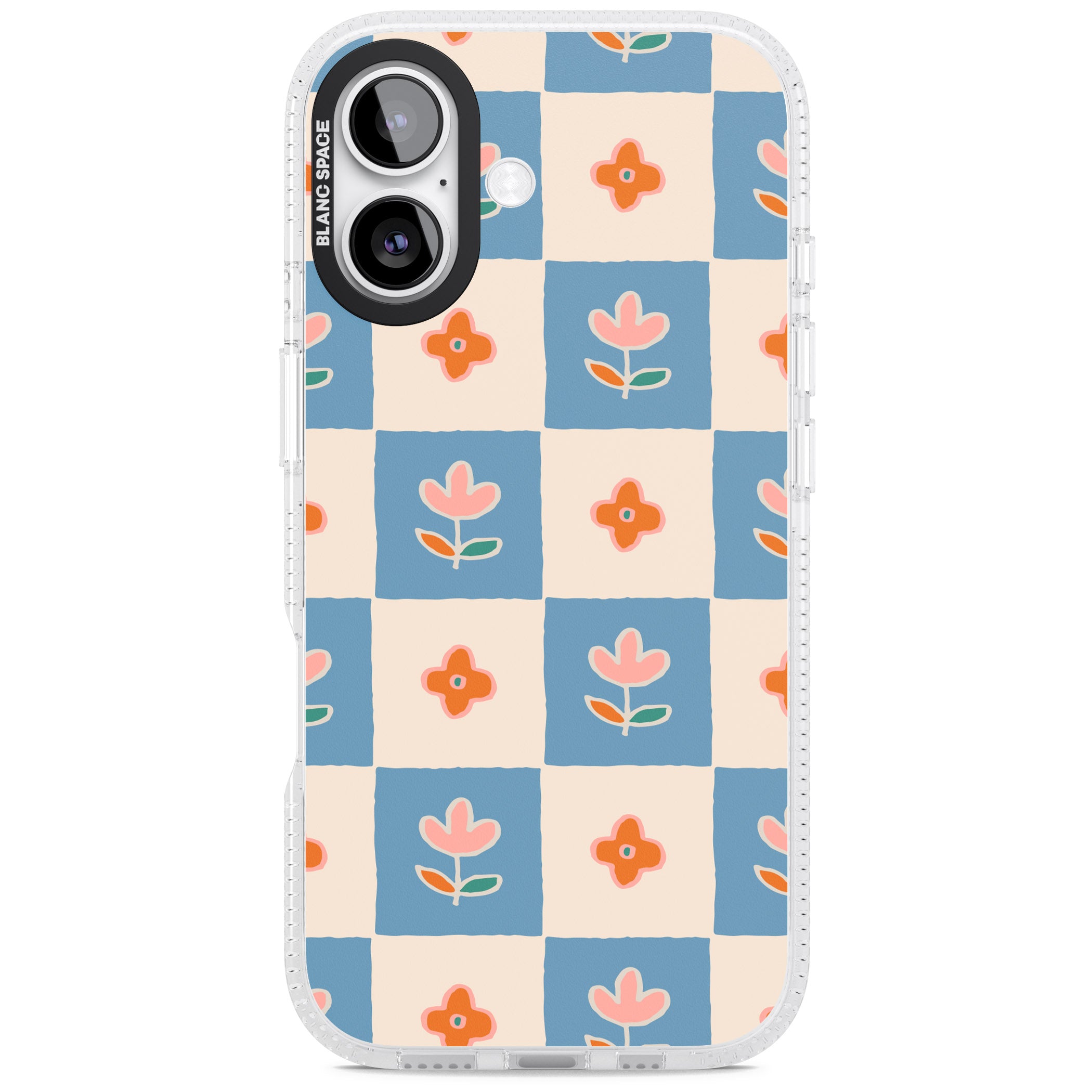 Vintage Bloom Checkered iPhone 17 Impact Air Clear Phone Case