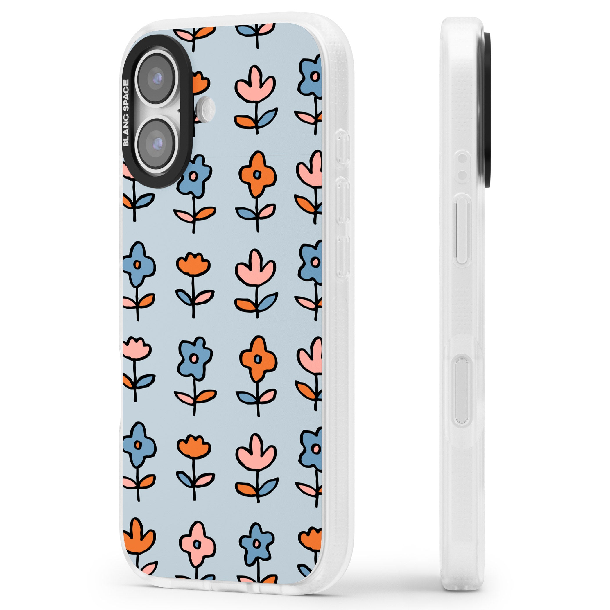 Vintage Floral Array iPhone 17 Impact Air Clear Phone Case Side Profile