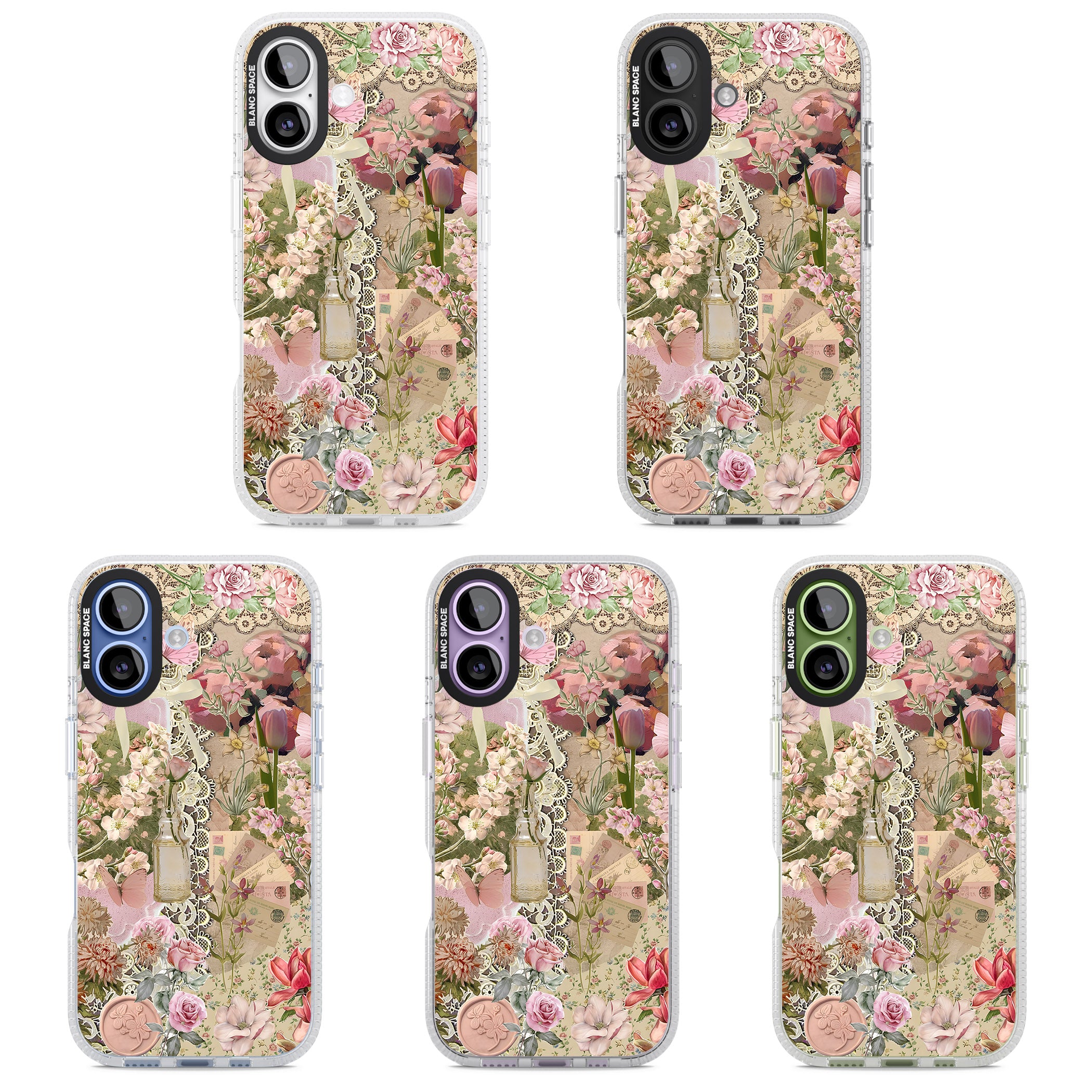 Soft Pink Flower Collage iPhone 17 Impact Air Clear Phone Case APT Impact Protection