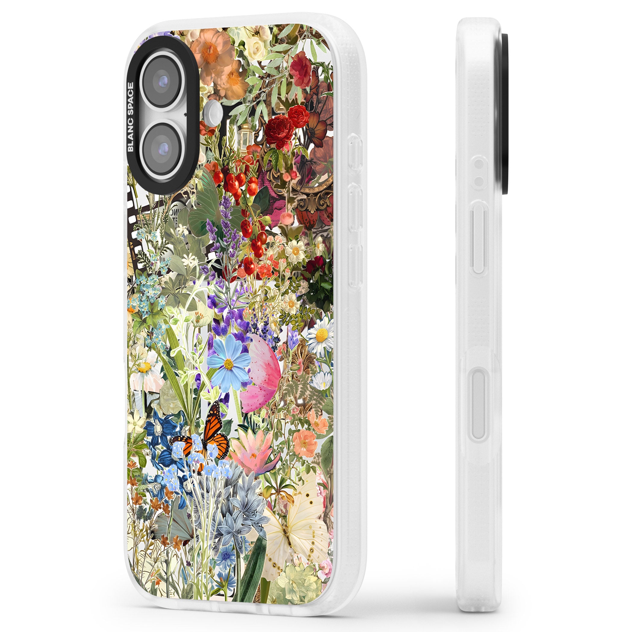 Flower Mix Collage iPhone 17 Impact Air Clear Phone Case Side Profile