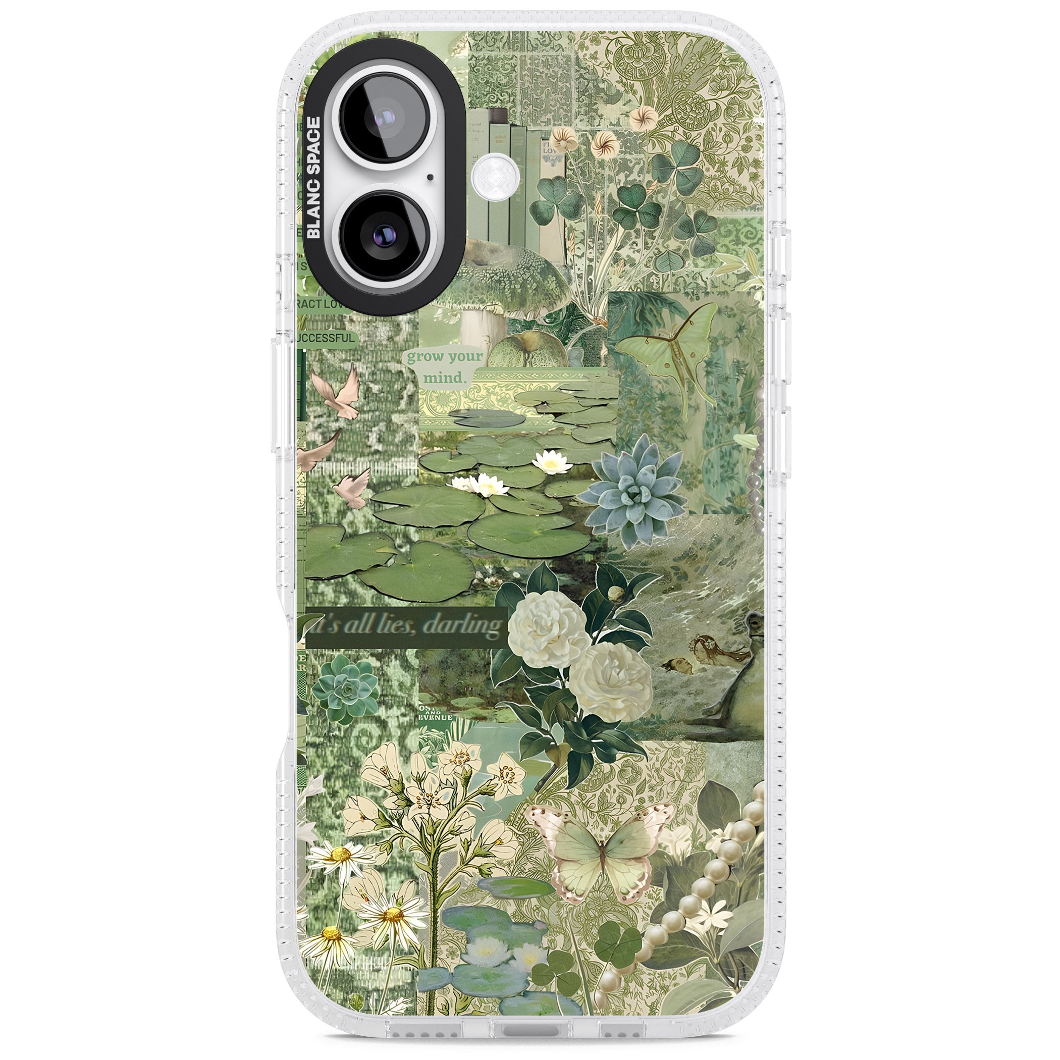Sage Collage iPhone 17 Impact Air Clear Phone Case