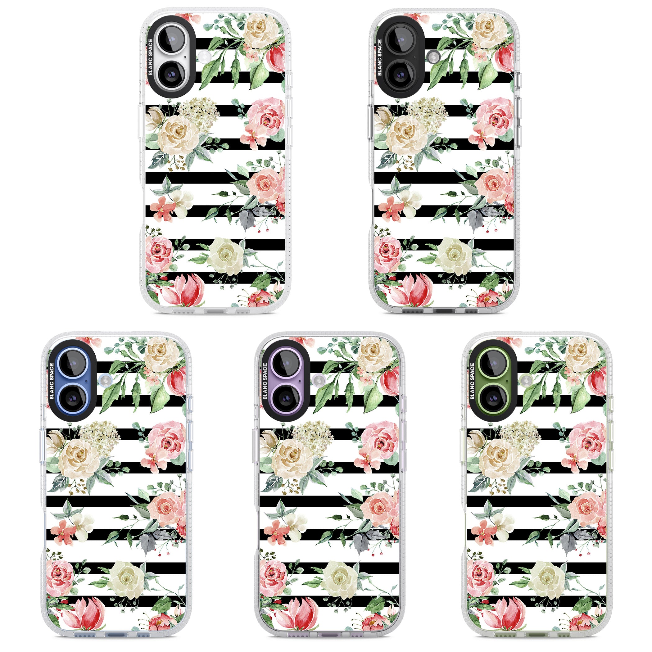 Floral Stripes iPhone 17 Impact Air Clear Phone Case APT Impact Protection