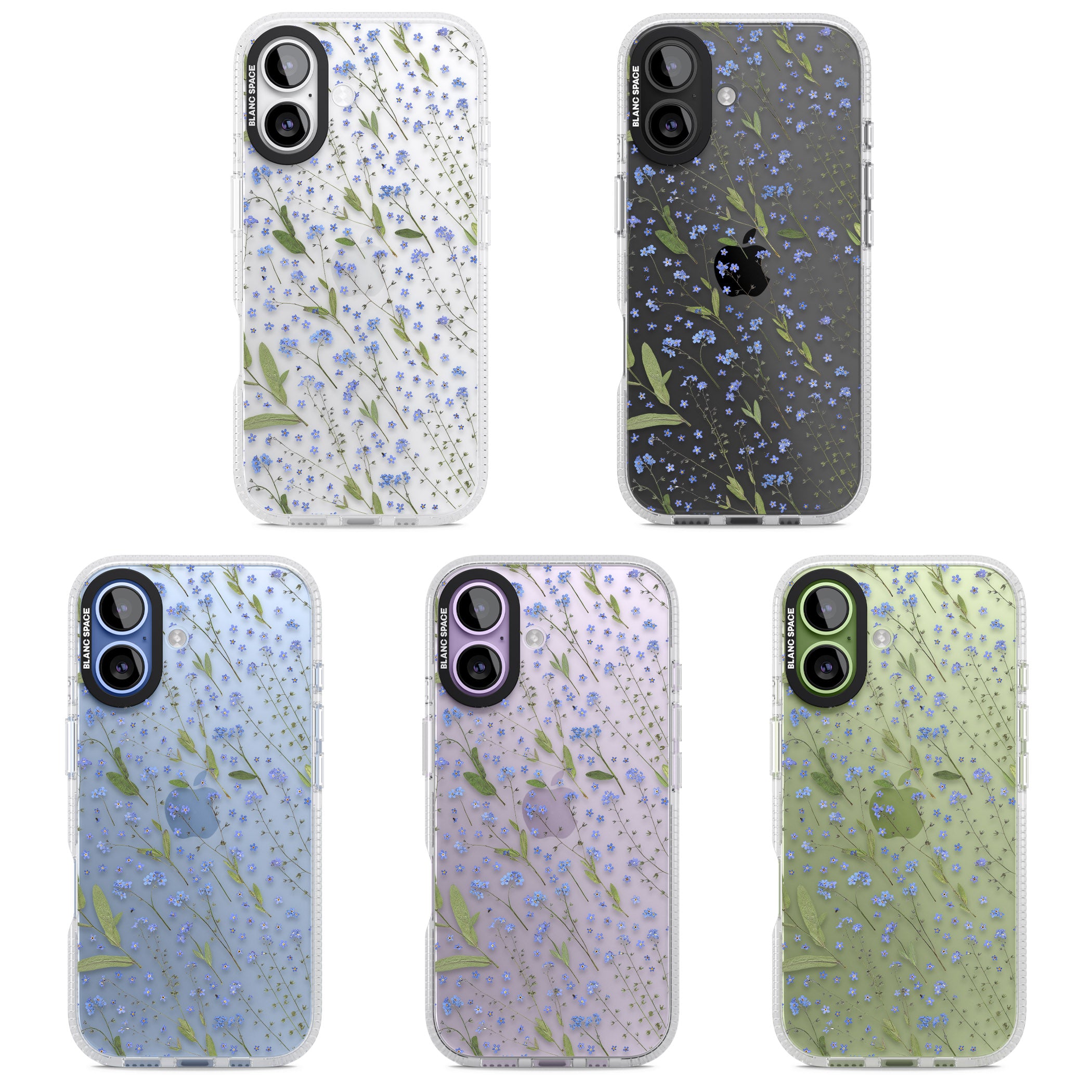 Blue Meadow Floral iPhone 17 Impact Air Clear Phone Case APT Impact Protection
