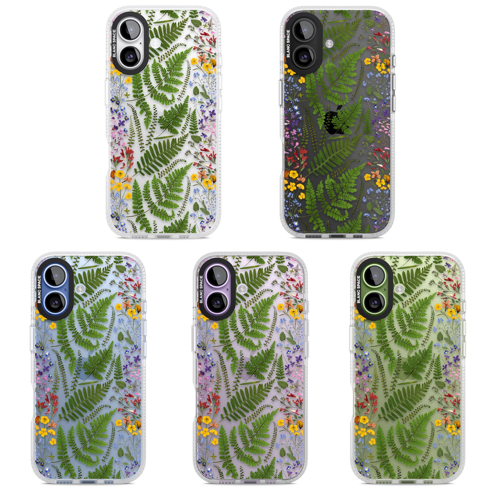 Botanical Fern & Floral iPhone 17 Impact Air Clear Phone Case APT Impact Protection