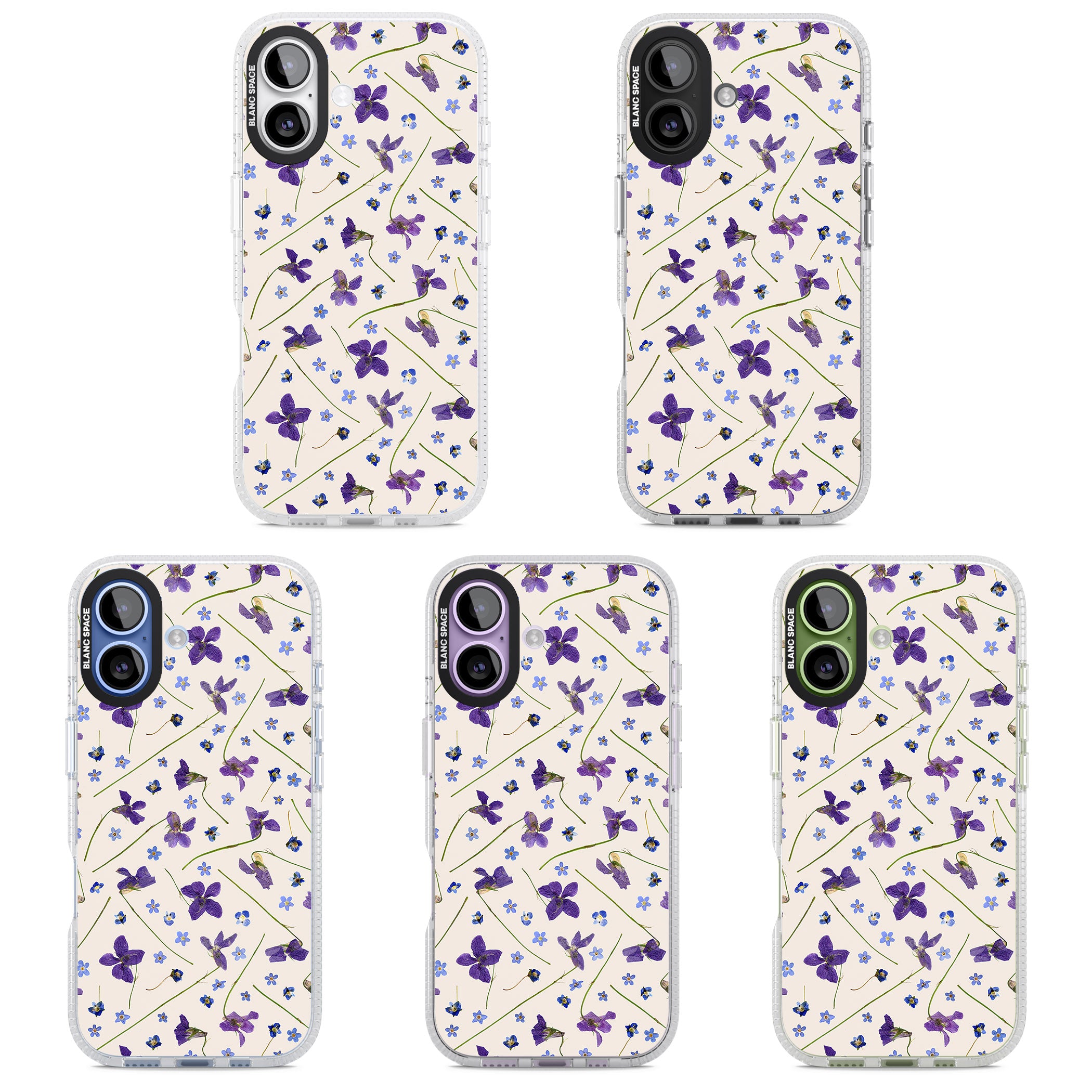 Violet Floral Dream Cream iPhone 17 Impact Air Clear Phone Case APT Impact Protection