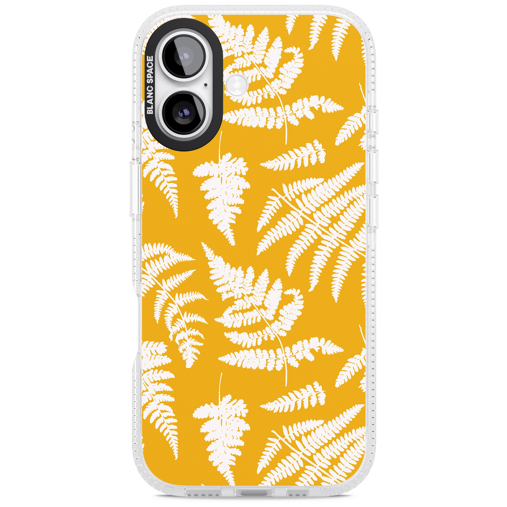 Fern Pattern On Yellow iPhone 17 Impact Air Clear Phone Case