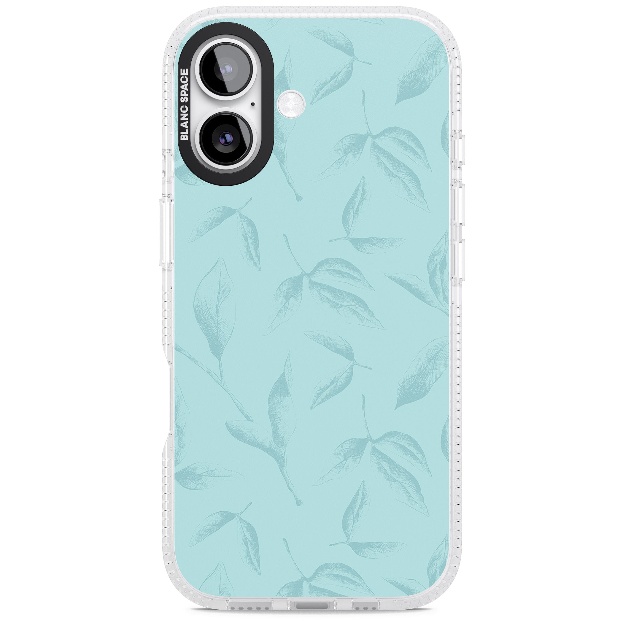 Blue Leaf Botanical iPhone 17 Impact Air Clear Phone Case