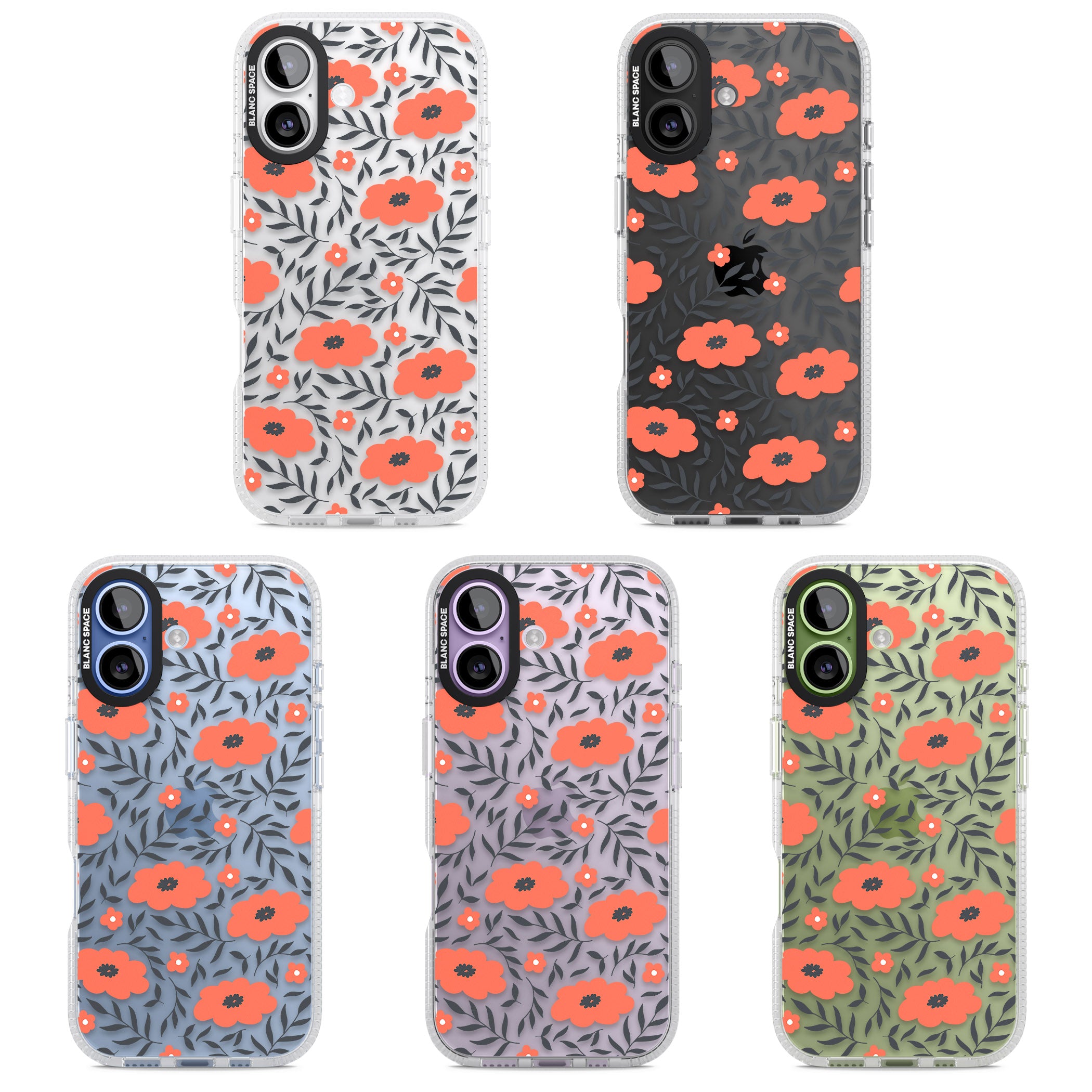 Red Poppy Floral iPhone 17 Impact Air Clear Phone Case APT Impact Protection