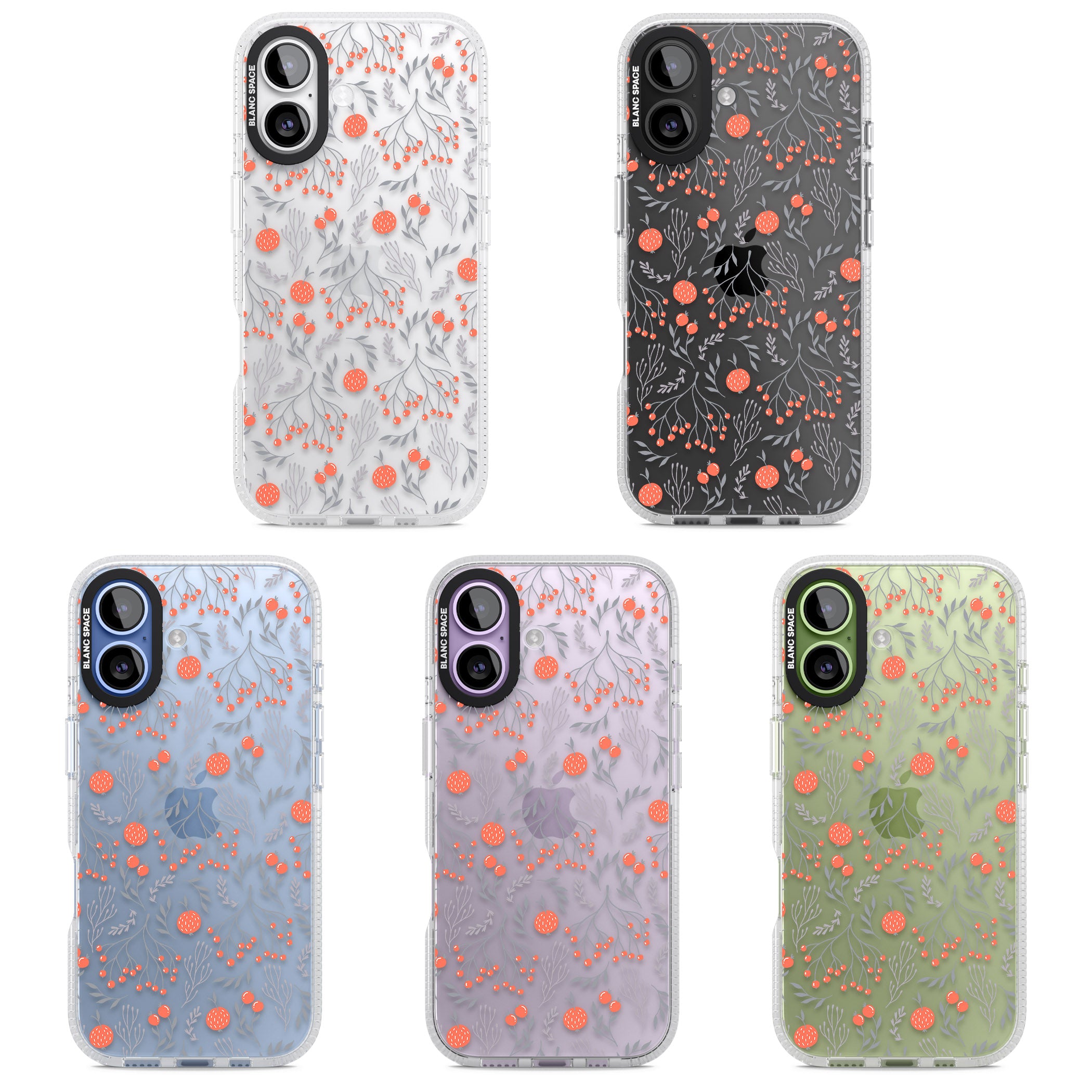 Red Fruits Floral iPhone 17 Impact Air Clear Phone Case APT Impact Protection