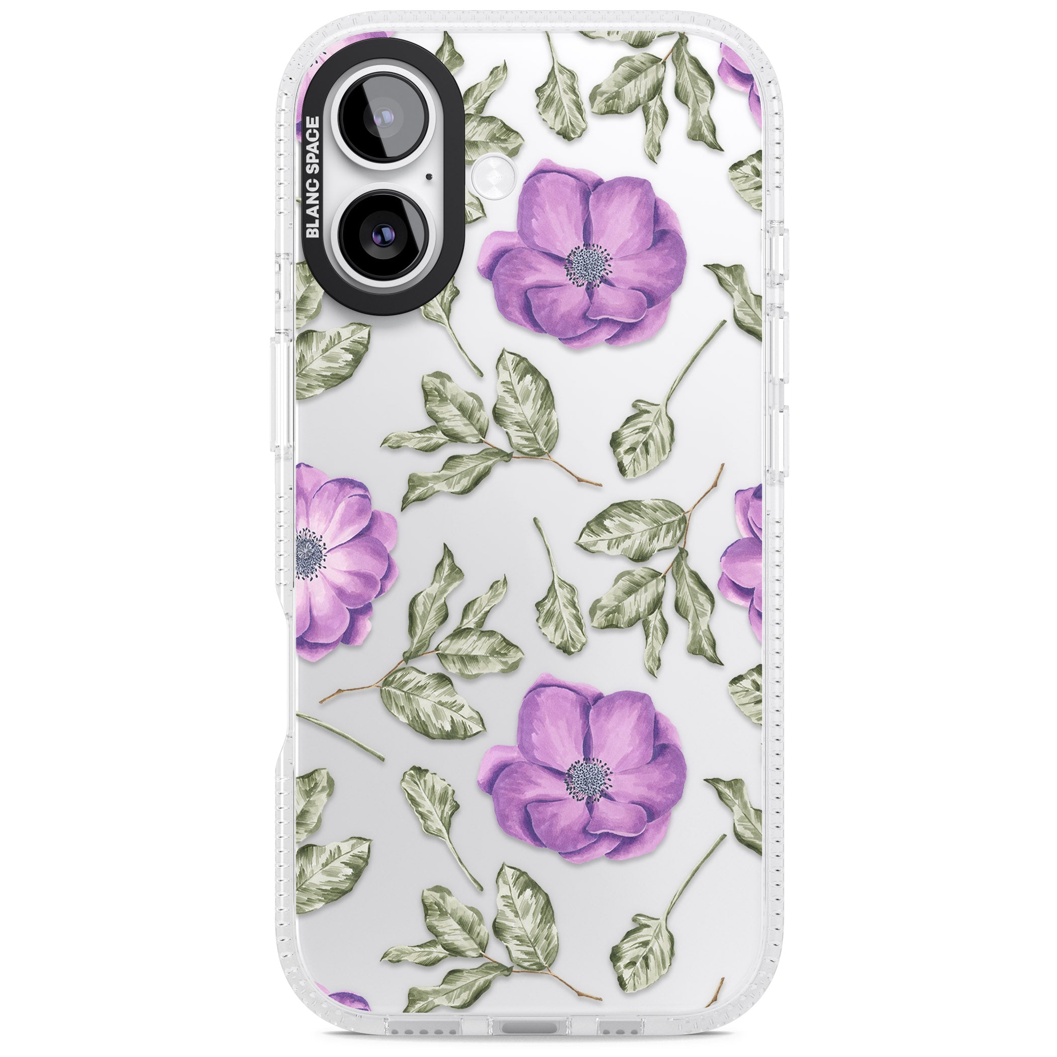 Purple Bloom Floral iPhone 17 Impact Air Clear Phone Case
