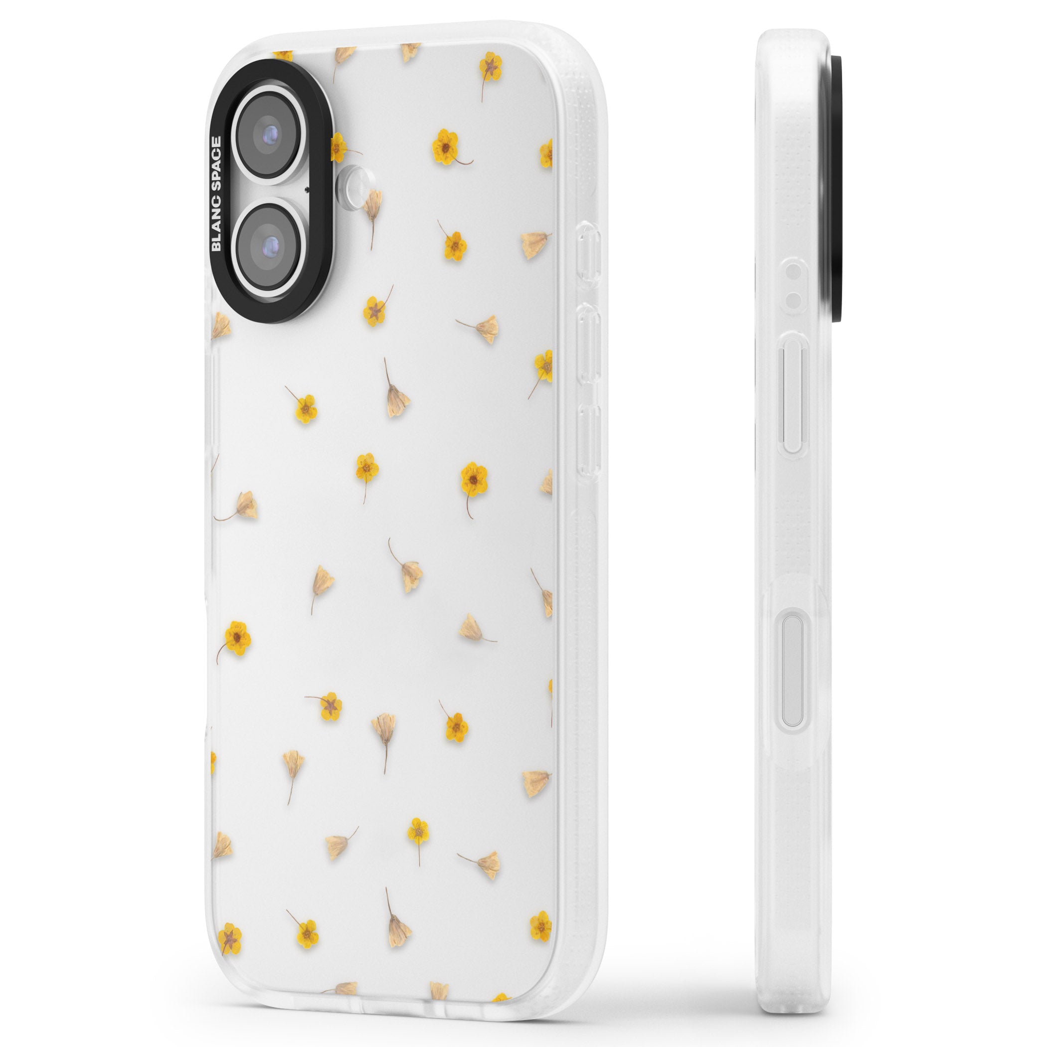 Tiny Yellow Flower iPhone 17 Impact Air Clear Phone Case Side Profile