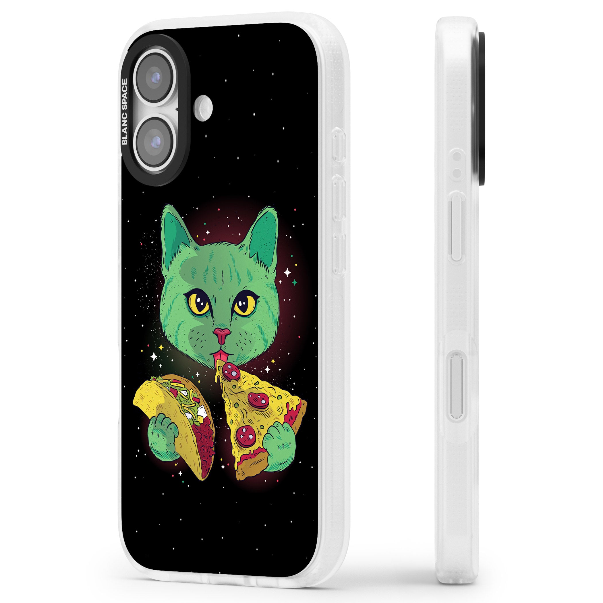 Pizza Purr iPhone 17 Impact Air Clear Phone Case Side Profile