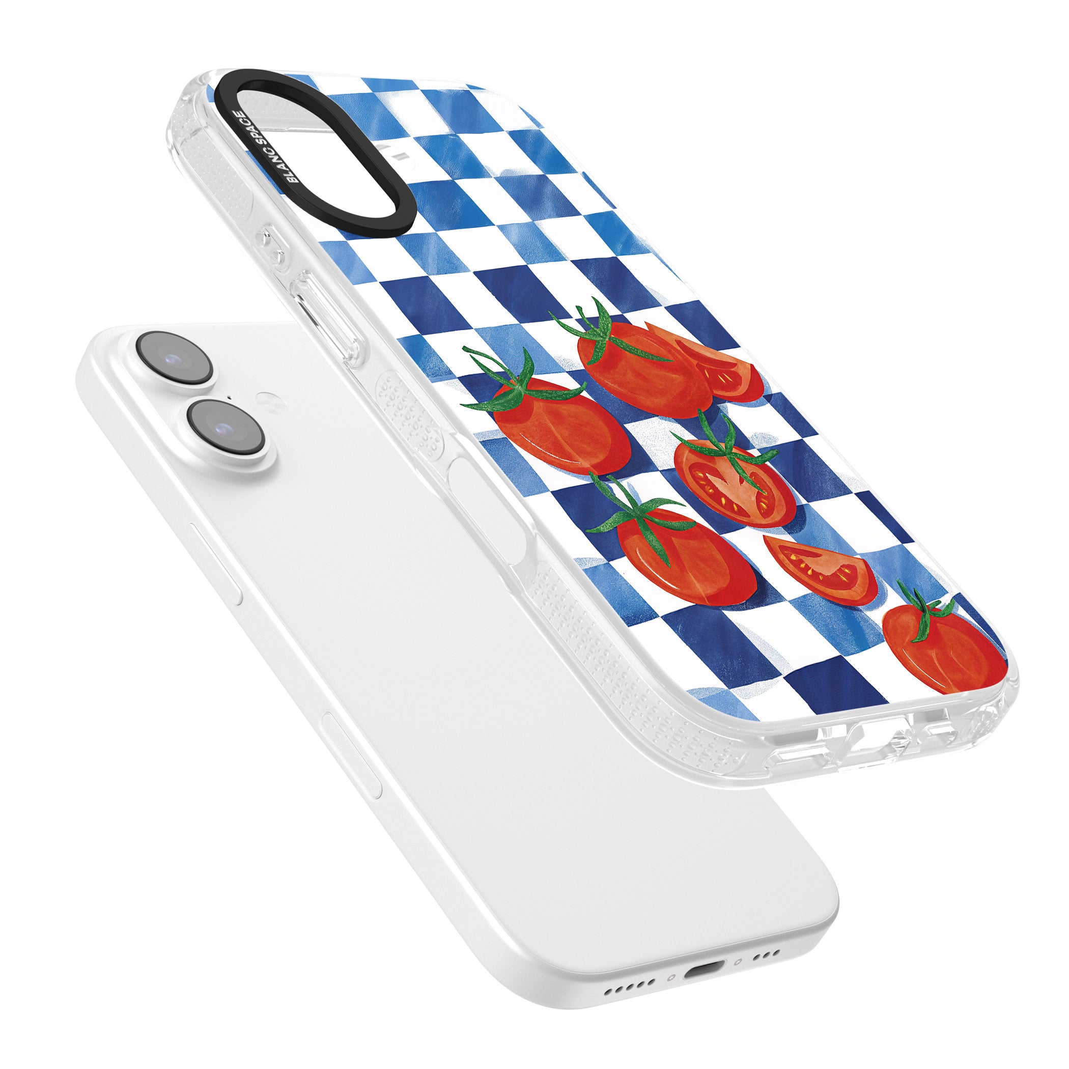 Blue Picnic Blanket & Tomatoes iPhone 17 Impact Air Clear Phone Case Colours