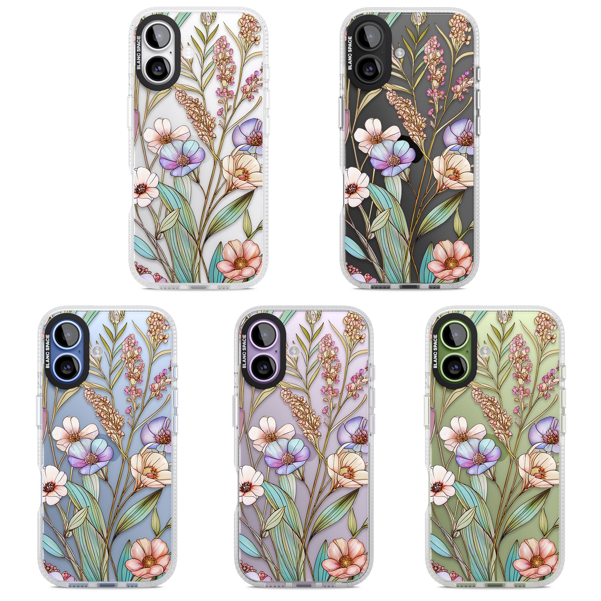 Glass Summer Flowers iPhone 17 Impact Air Clear Phone Case APT Impact Protection