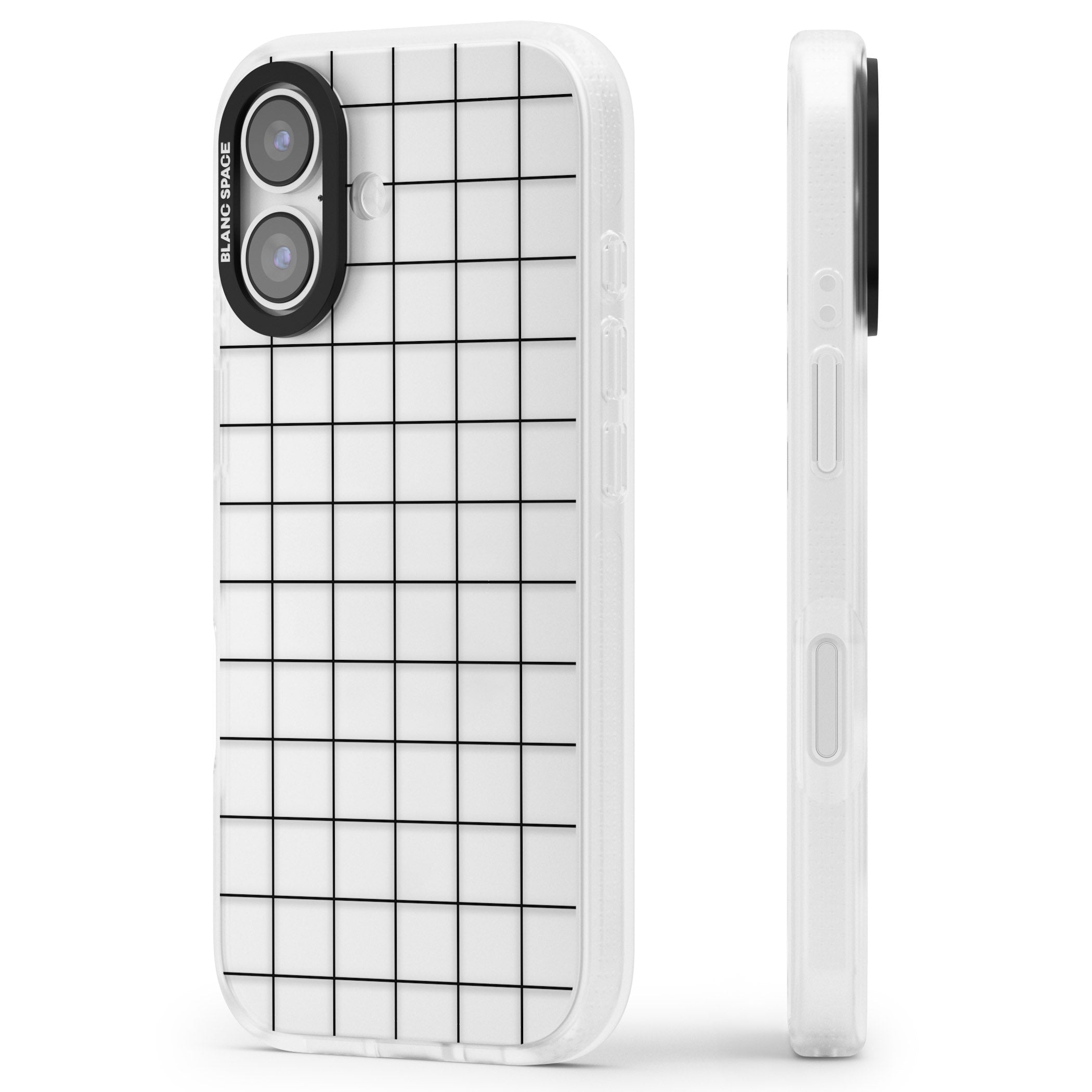 Simplistic Large Grid iPhone 17 Impact Air Clear Phone Case Side Profile