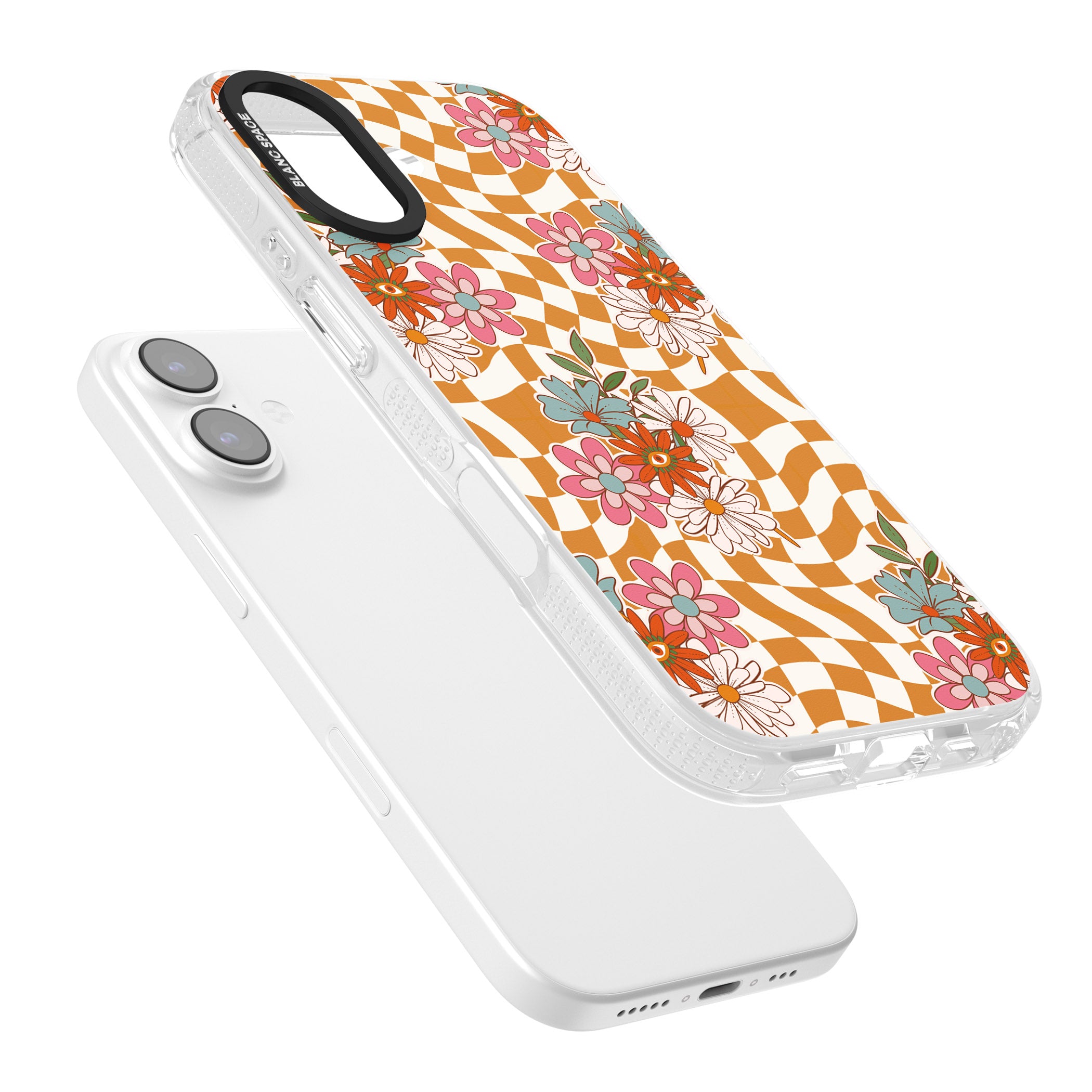 Wavy Checked Bloom iPhone 17 Impact Air Clear Phone Case Colours