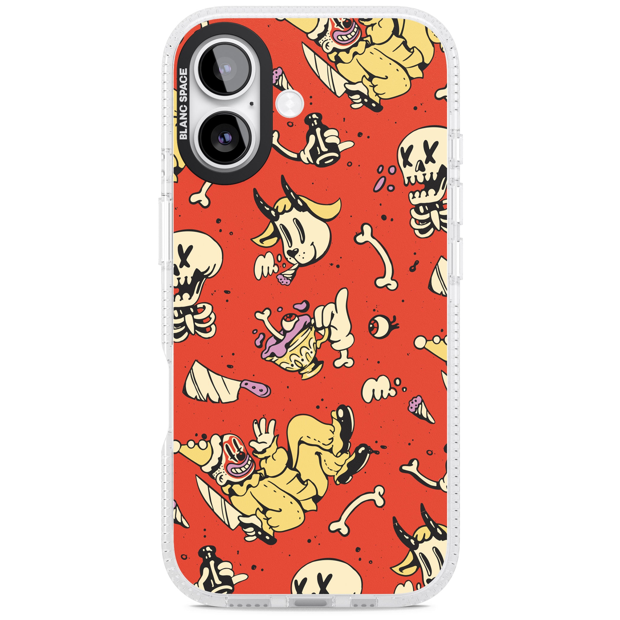 Red Retro Halloween Pattern iPhone 17 Impact Air Clear Phone Case