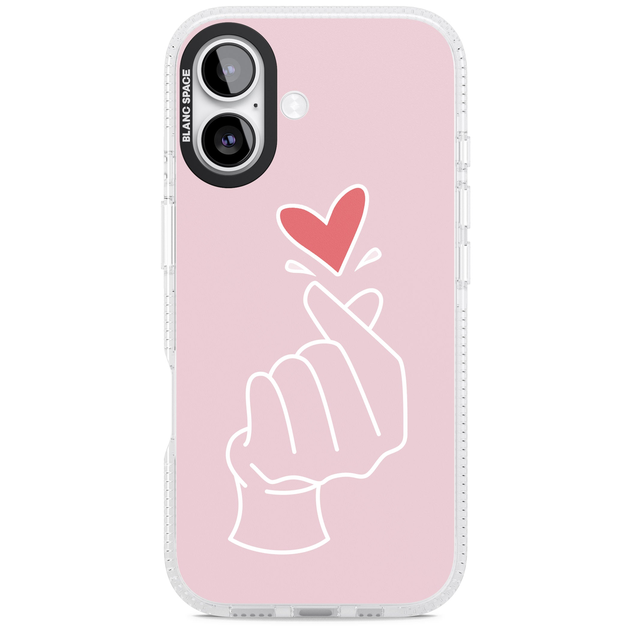 Pink Heart Hand iPhone 17 Impact Air Clear Phone Case