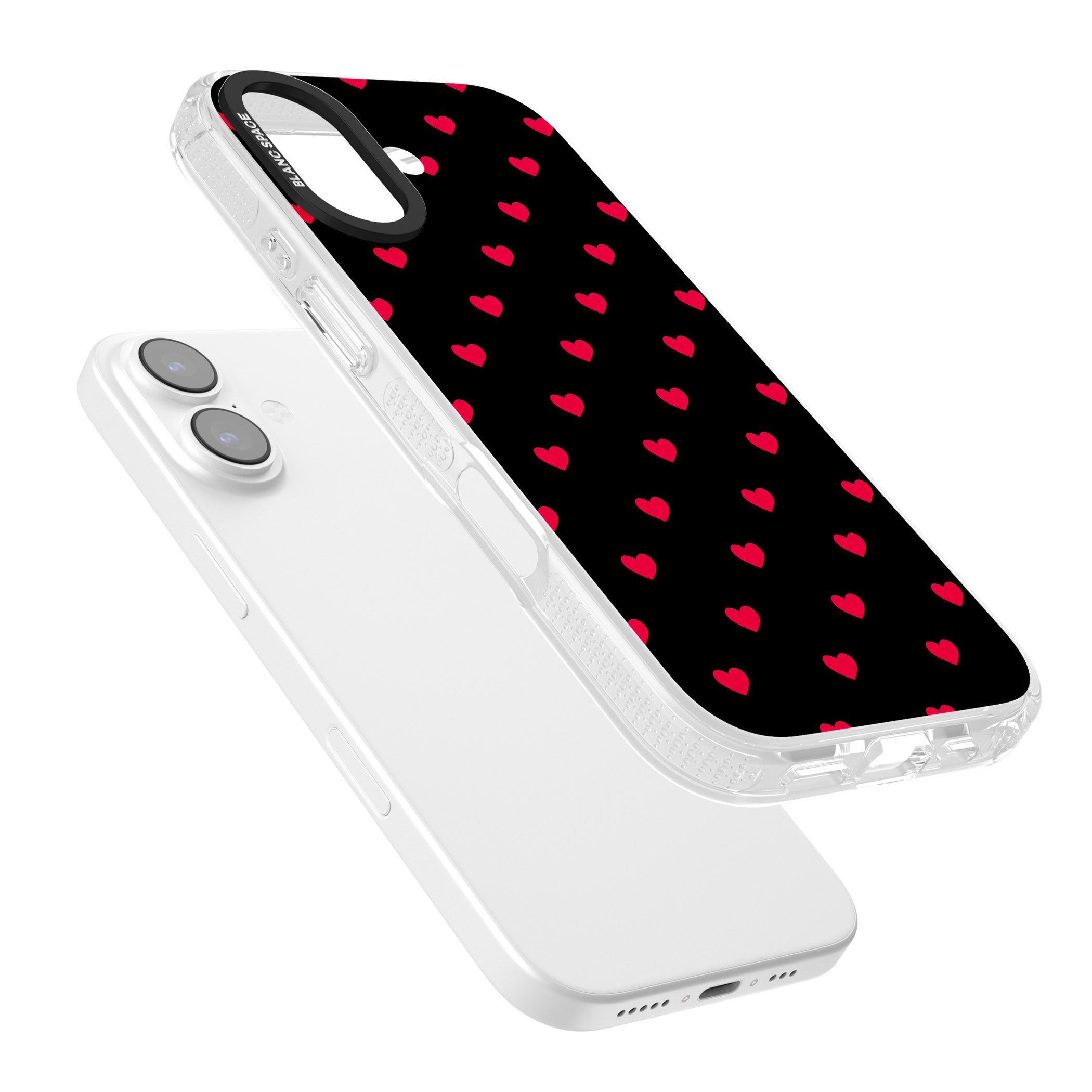 Small Heart Pattern: Red & iPhone 17 Impact Air Clear Phone Case Colours