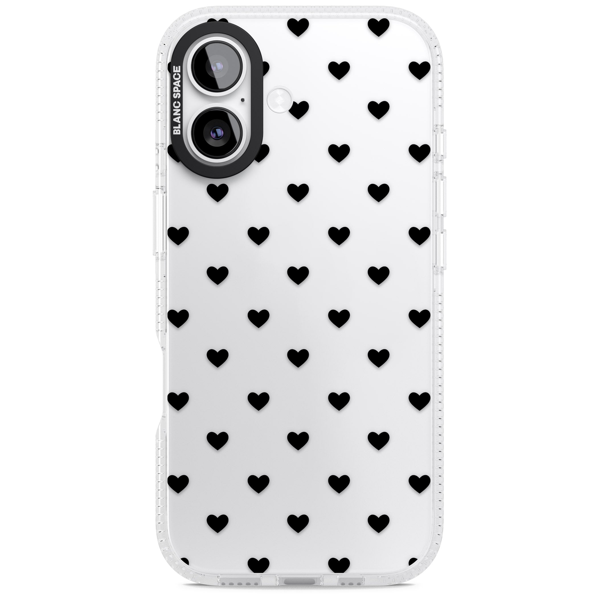 Small Heart Pattern: White & iPhone 17 Impact Air Clear Phone Case