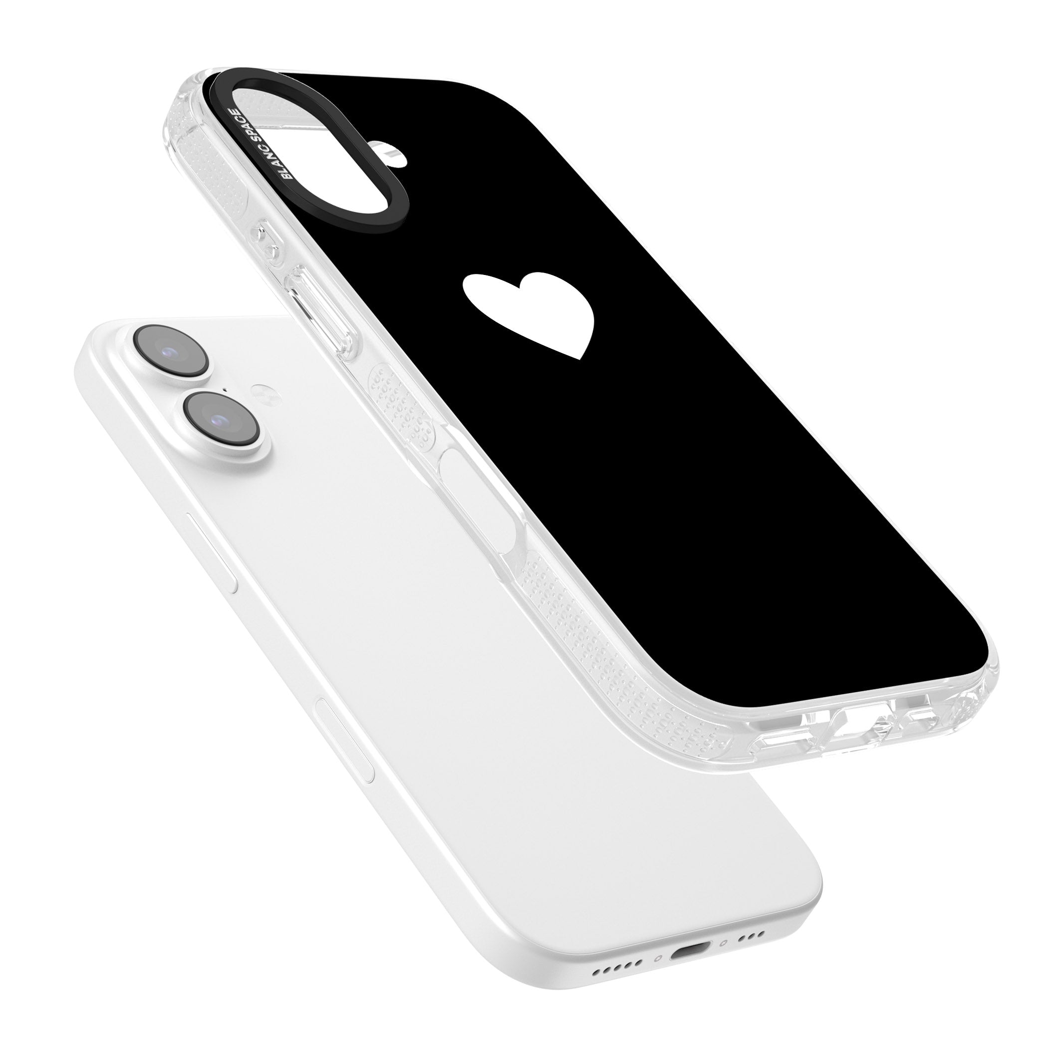 Single Heart Design: White & iPhone 17 Impact Air Clear Phone Case Colours