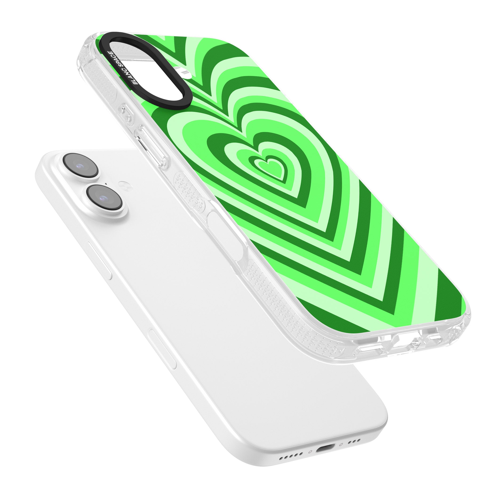 Green Heart Illusion iPhone 17 Impact Air Clear Phone Case Colours