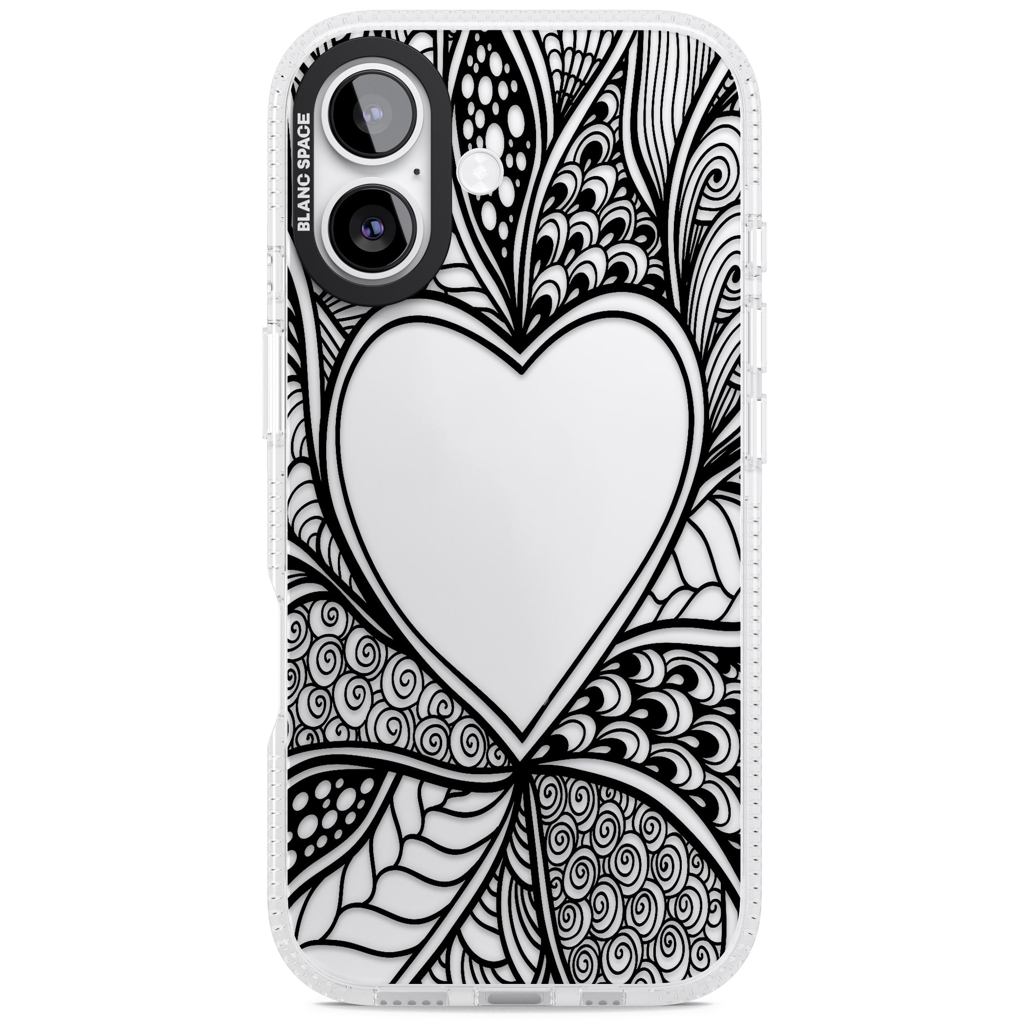 Black Henna Heart iPhone 17 Impact Air Clear Phone Case