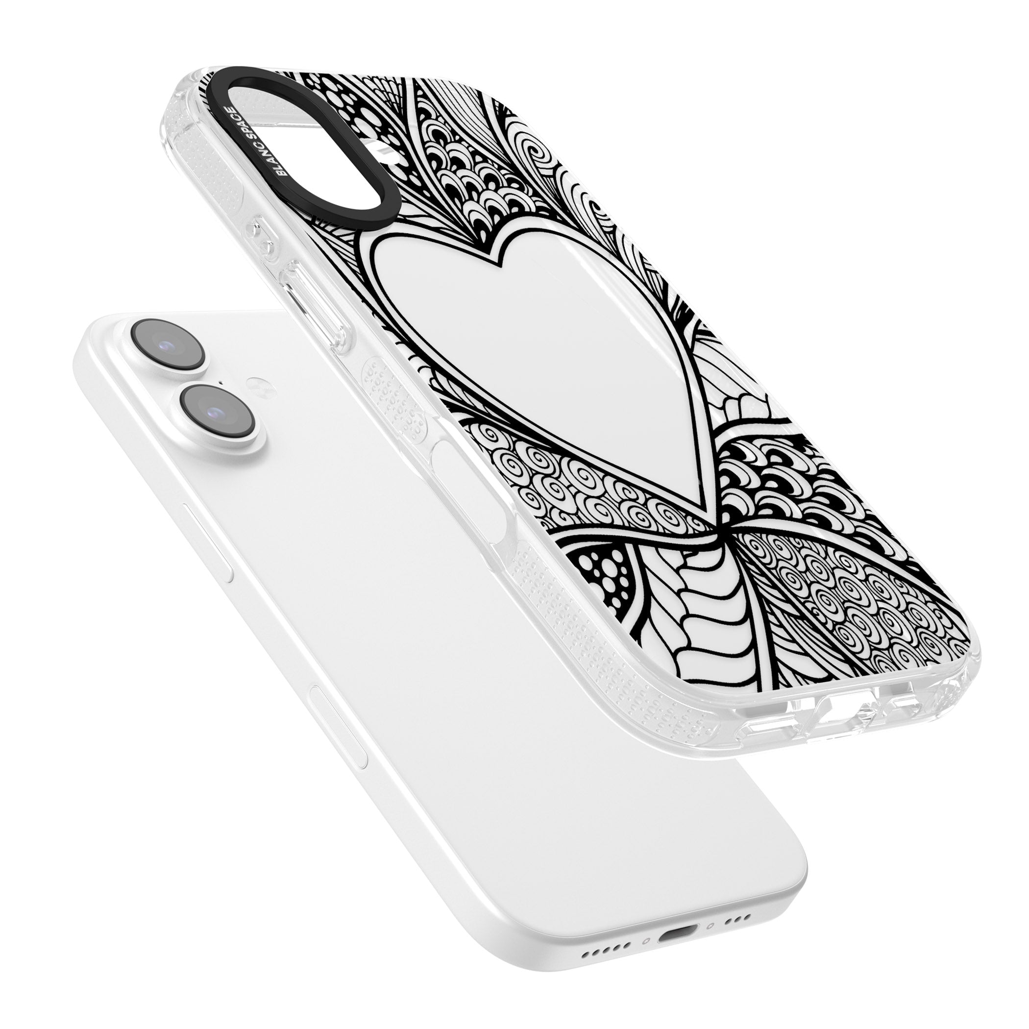 Black Henna Heart iPhone 17 Impact Air Clear Phone Case Colours