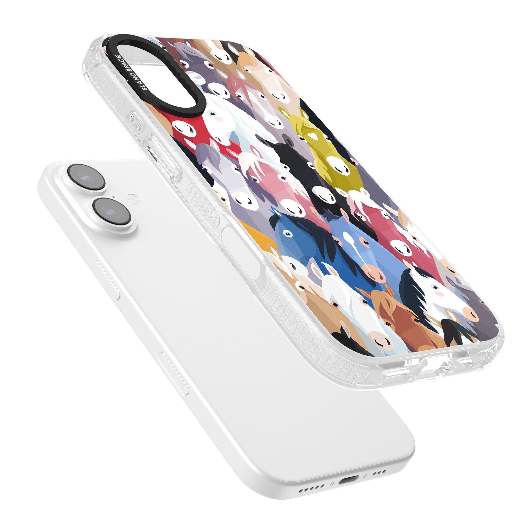 Colourful Horse Pattern iPhone 17 Impact Air Clear Phone Case Colours