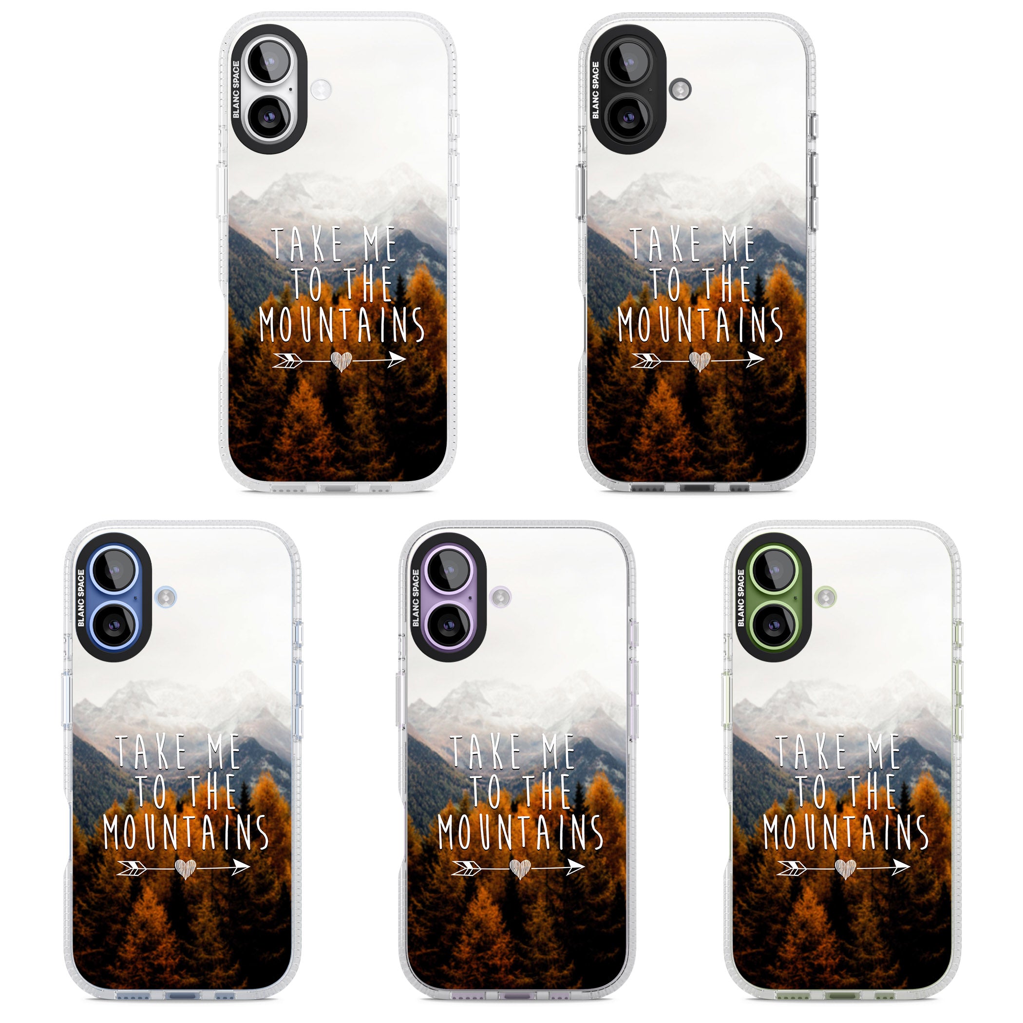 Take Me Mountains Quote iPhone 17 Impact Air Clear Phone Case APT Impact Protection