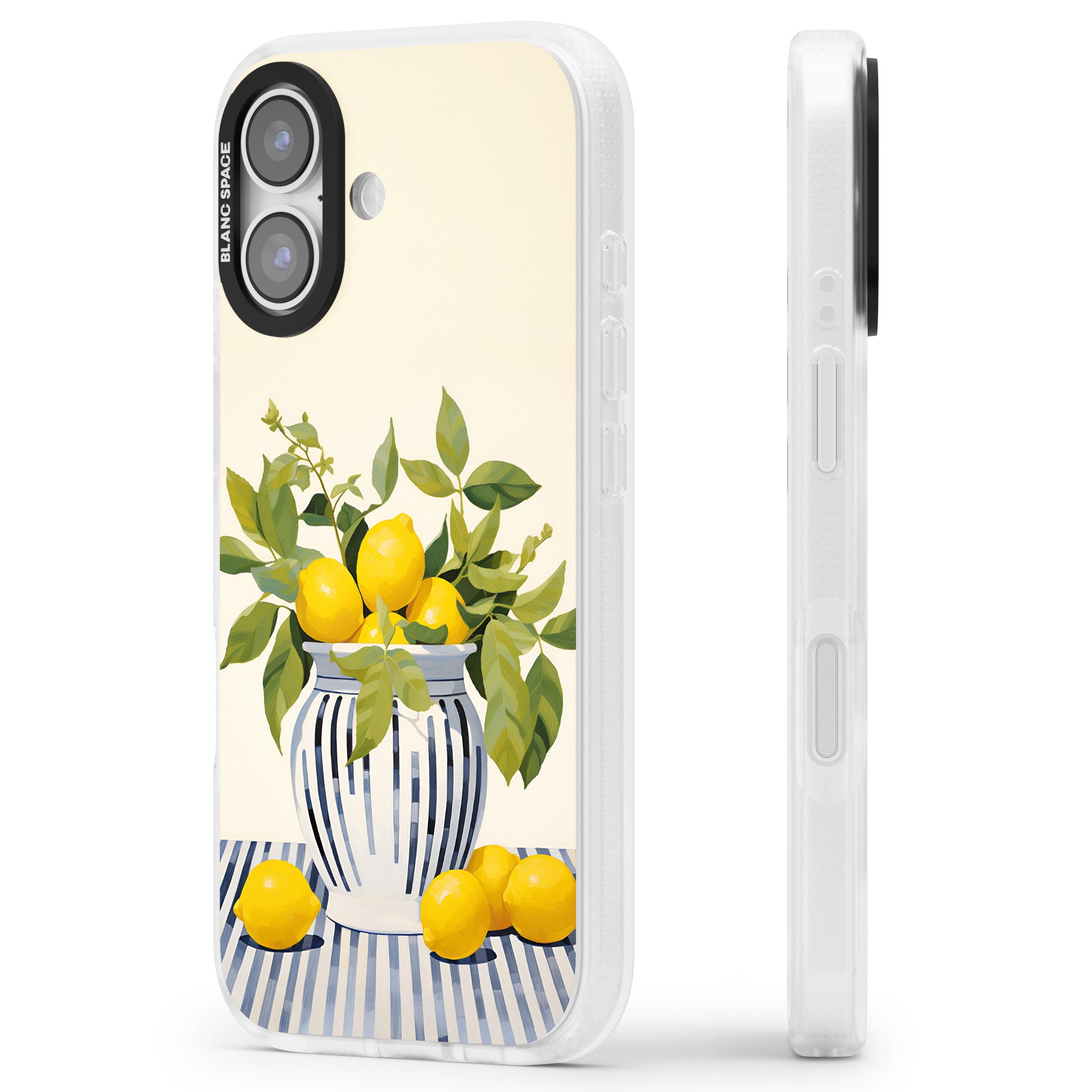 Lemon Plant Vase iPhone 17 Impact Air Clear Phone Case Side Profile