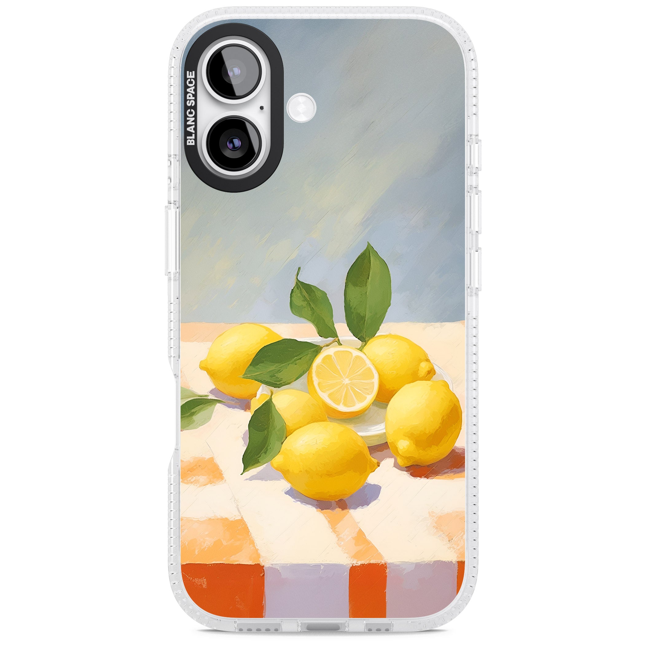 Lemons on Checkered Cloth iPhone 17 Impact Air Clear Phone Case