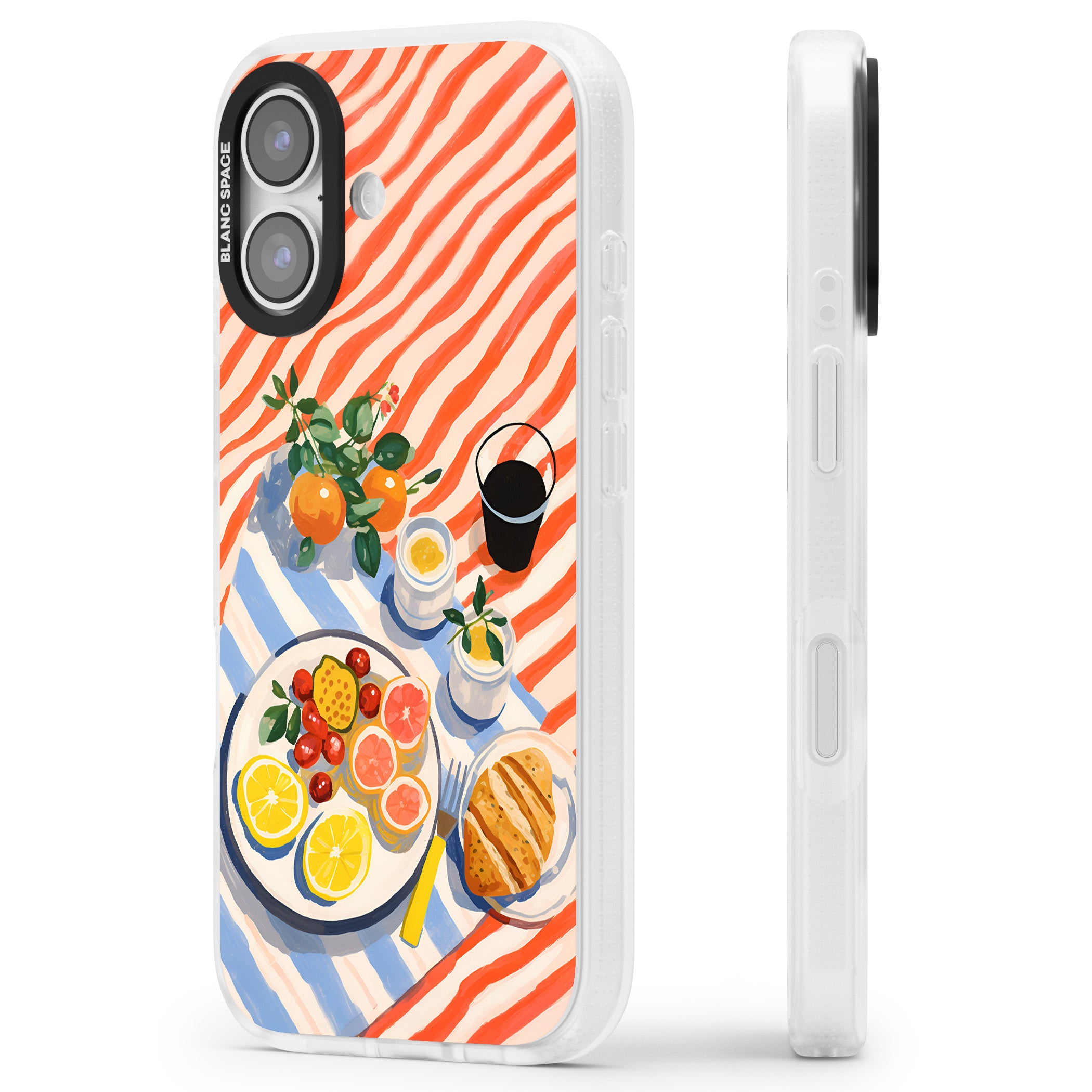 Citrus Picnic iPhone 17 Impact Air Clear Phone Case Side Profile