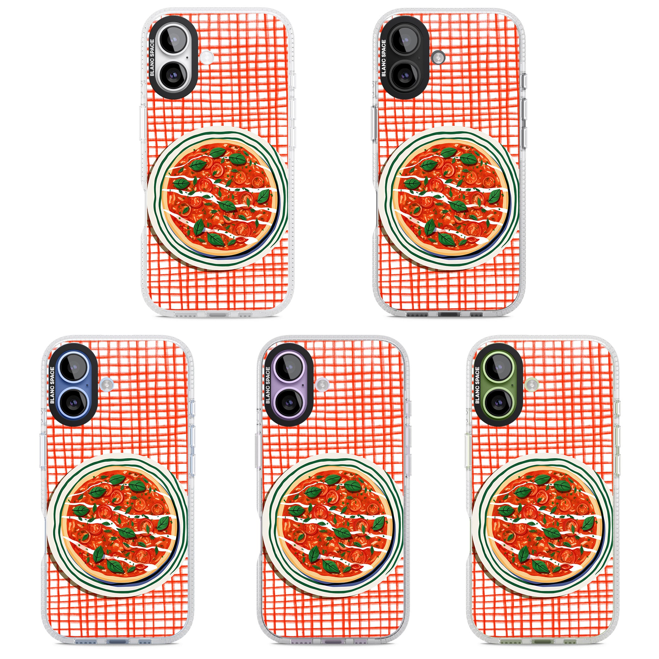 Margherita On Red Check iPhone 17 Impact Air Clear Phone Case APT Impact Protection