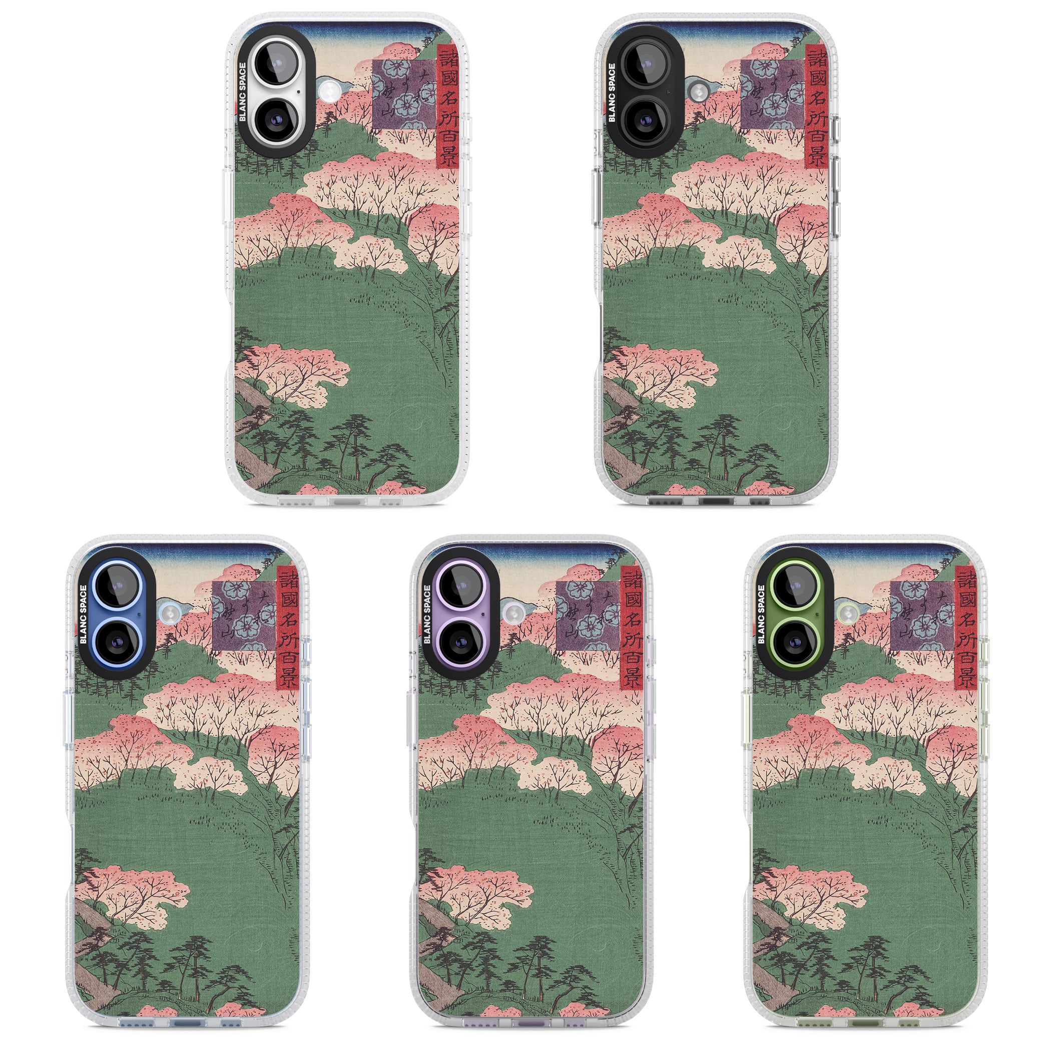 Japanese Illustration Cherry Blossom Forest iPhone 17 Impact Air Clear Phone Case APT Impact Protection