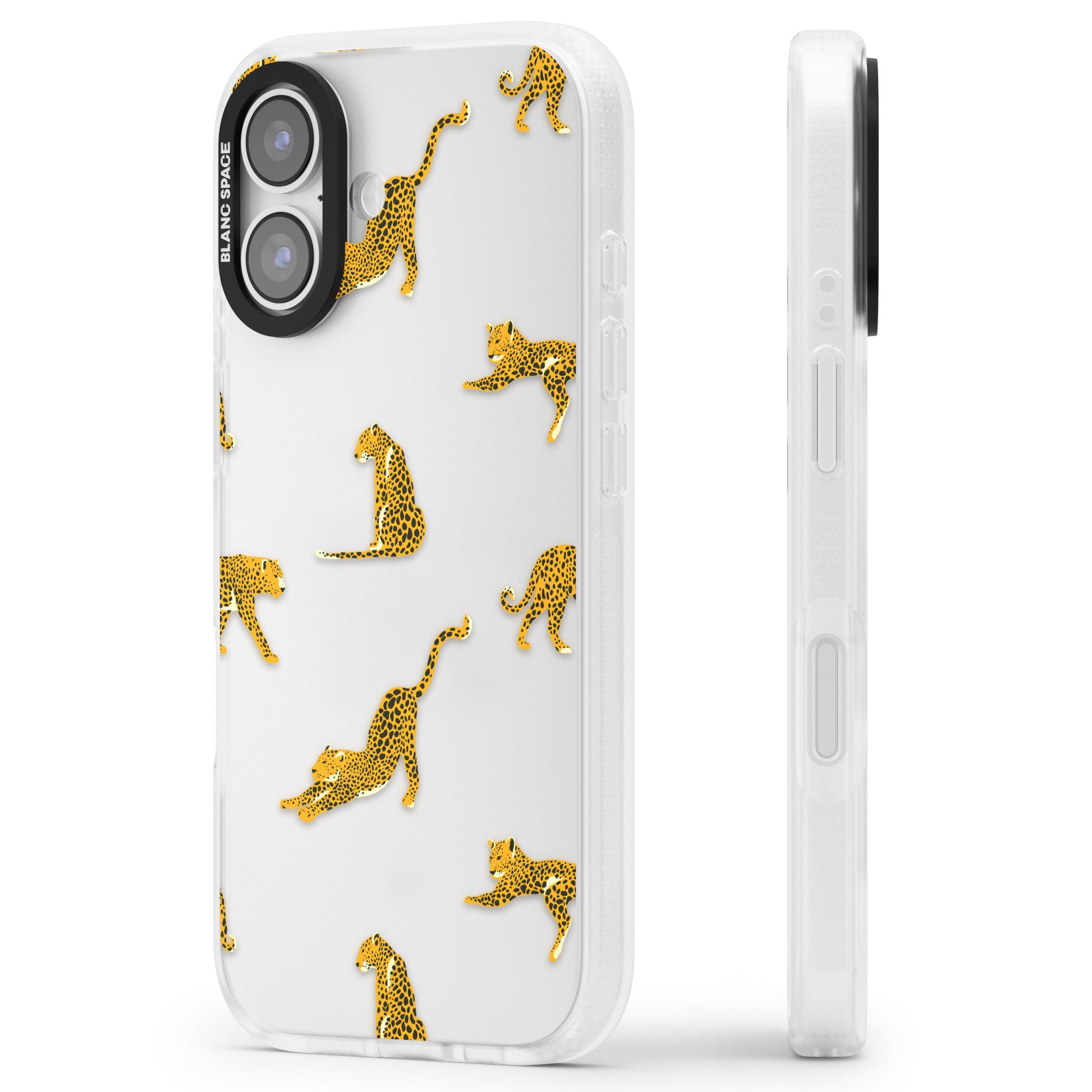 Leopard Spots iPhone 17 Impact Air Clear Phone Case Side Profile