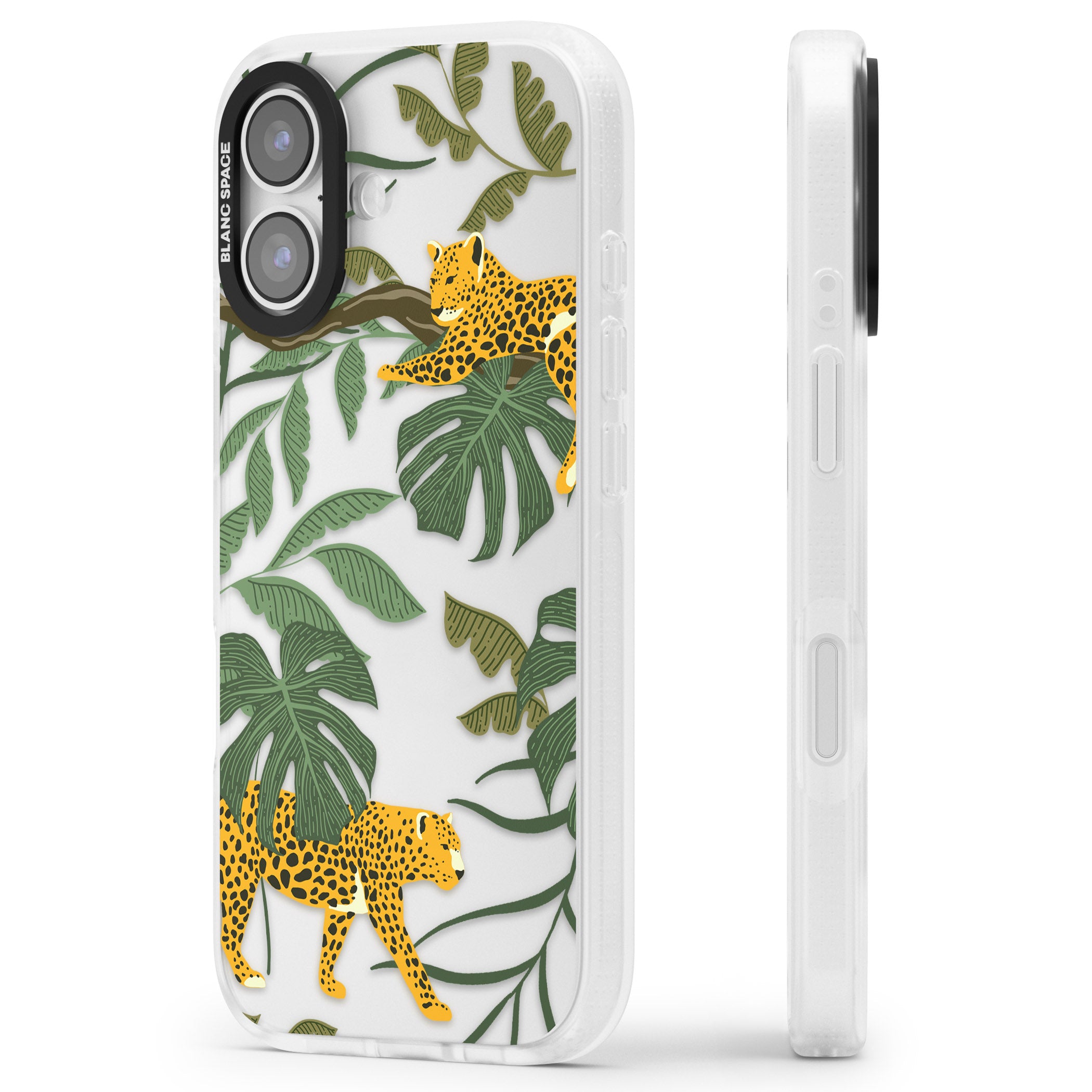 Jungle Cat Pattern iPhone 17 Impact Air Clear Phone Case Side Profile