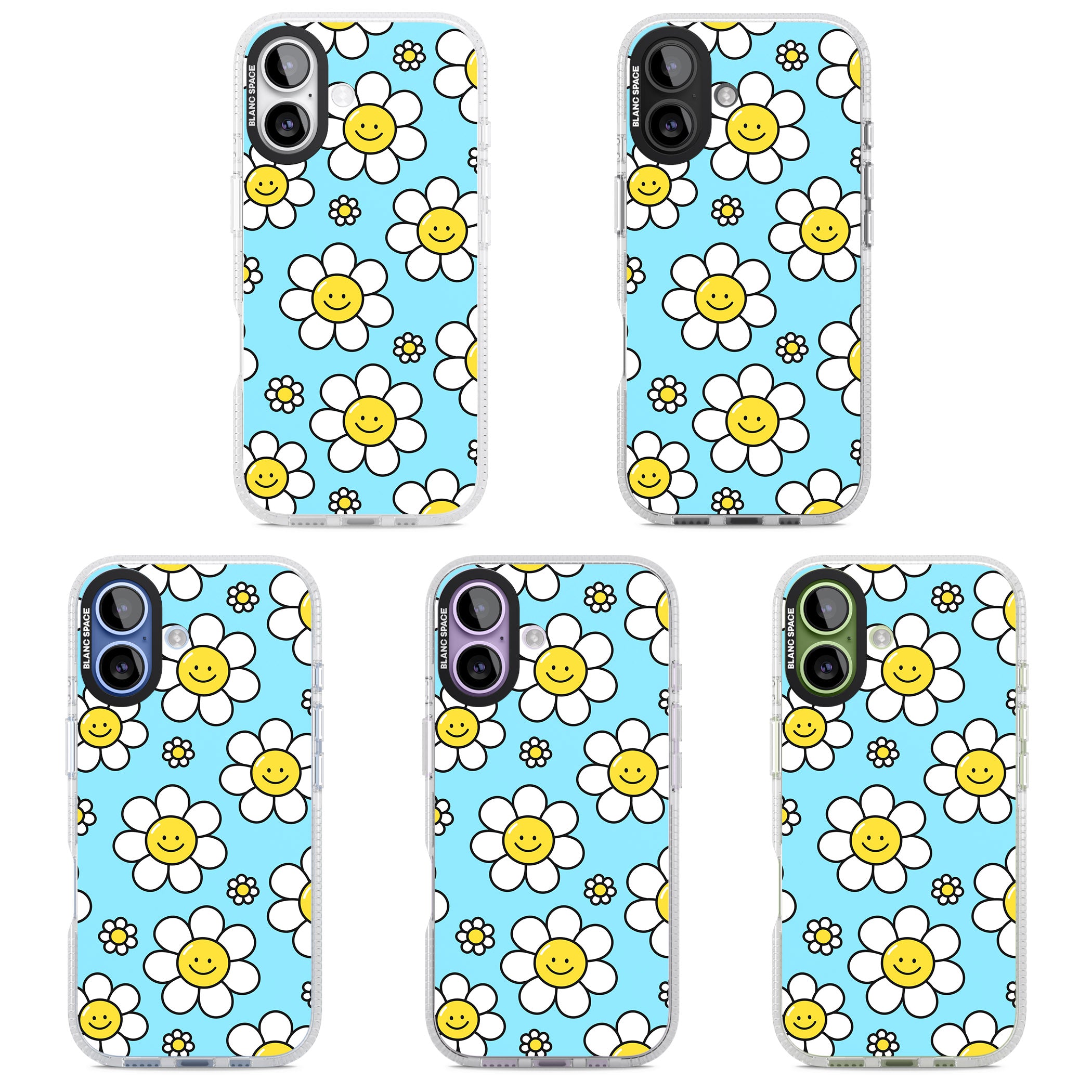 Daisy Faces Kawaii Pattern iPhone 17 Impact Air Clear Phone Case APT Impact Protection