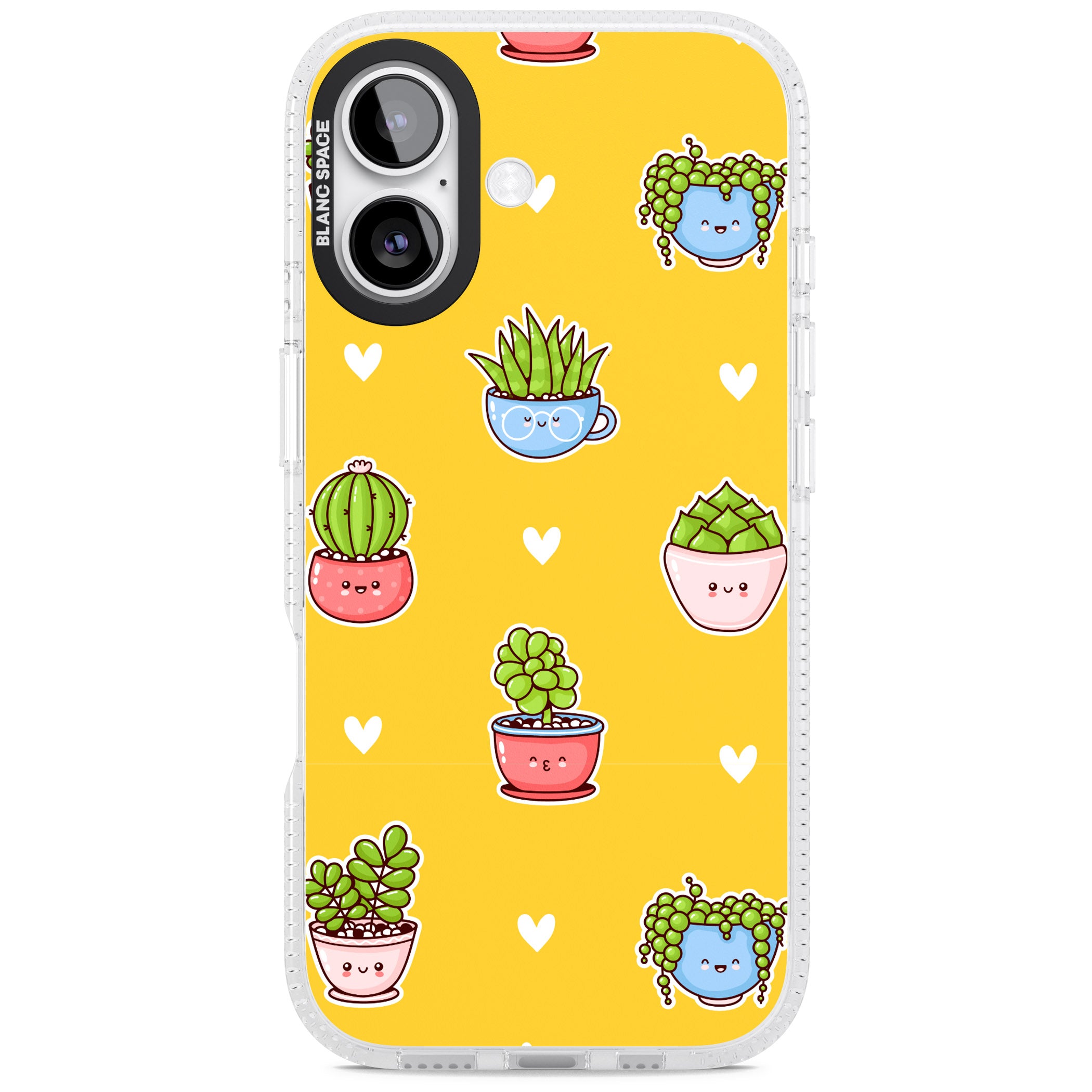 Plant Faces Kawaii Pattern iPhone 17 Impact Air Clear Phone Case