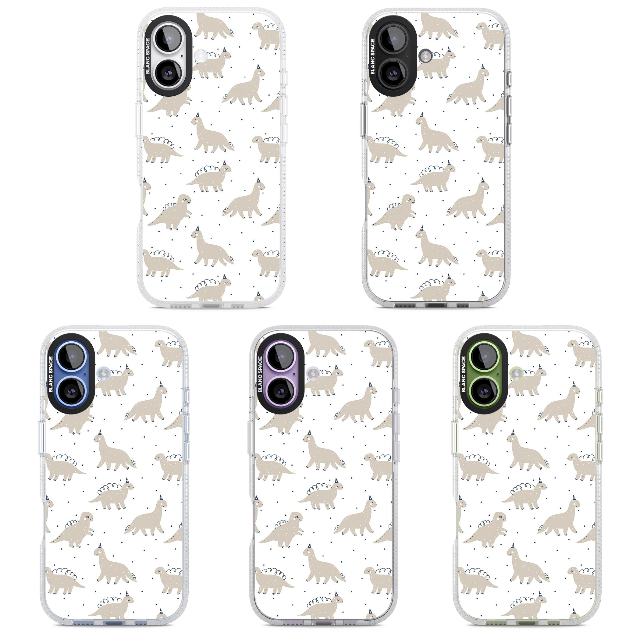 Party Dino Pattern iPhone 17 Impact Air Clear Phone Case APT Impact Protection