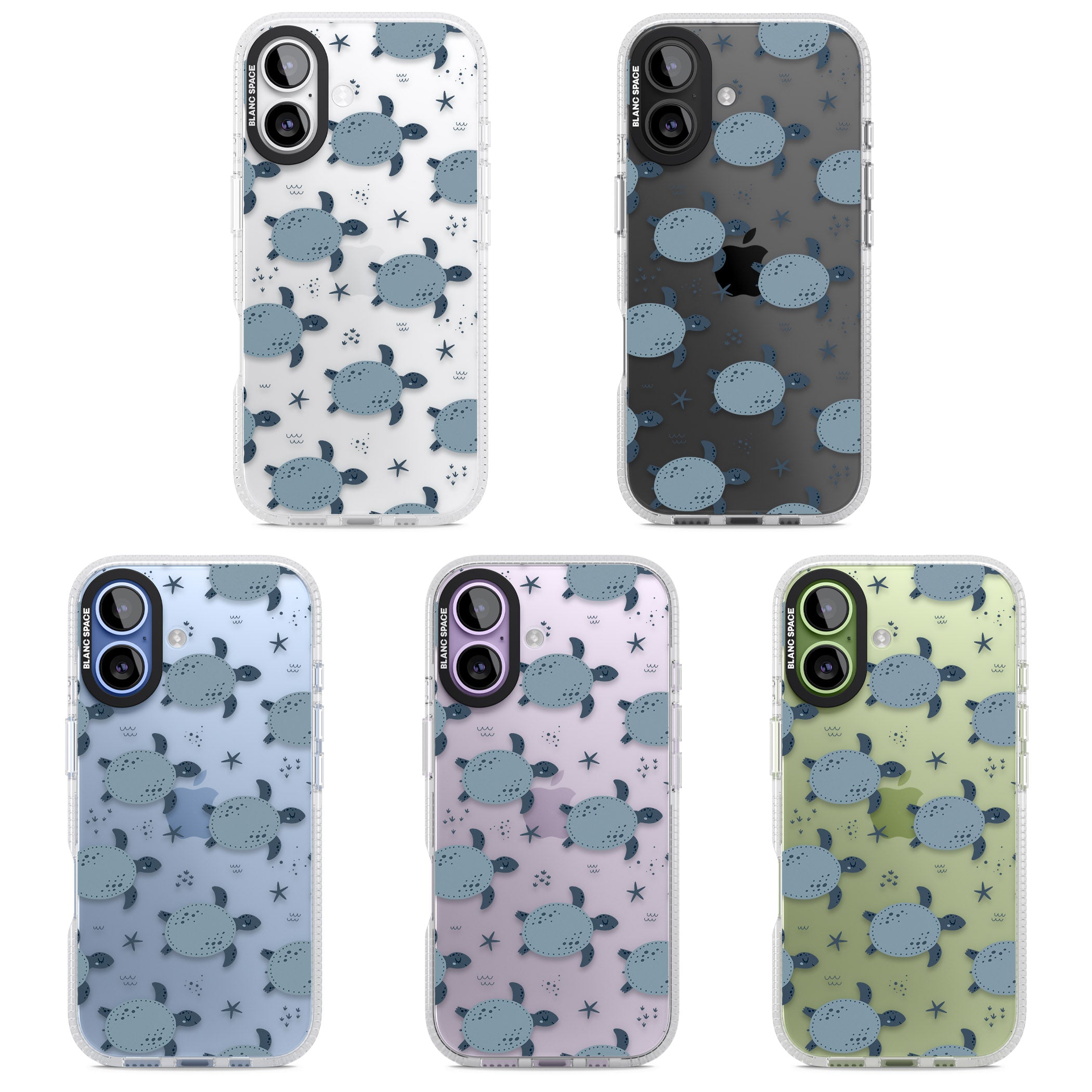 Under The Sea Patterns Sea Turtles (Clear) iPhone 17 Impact Air Clear Phone Case APT Impact Protection