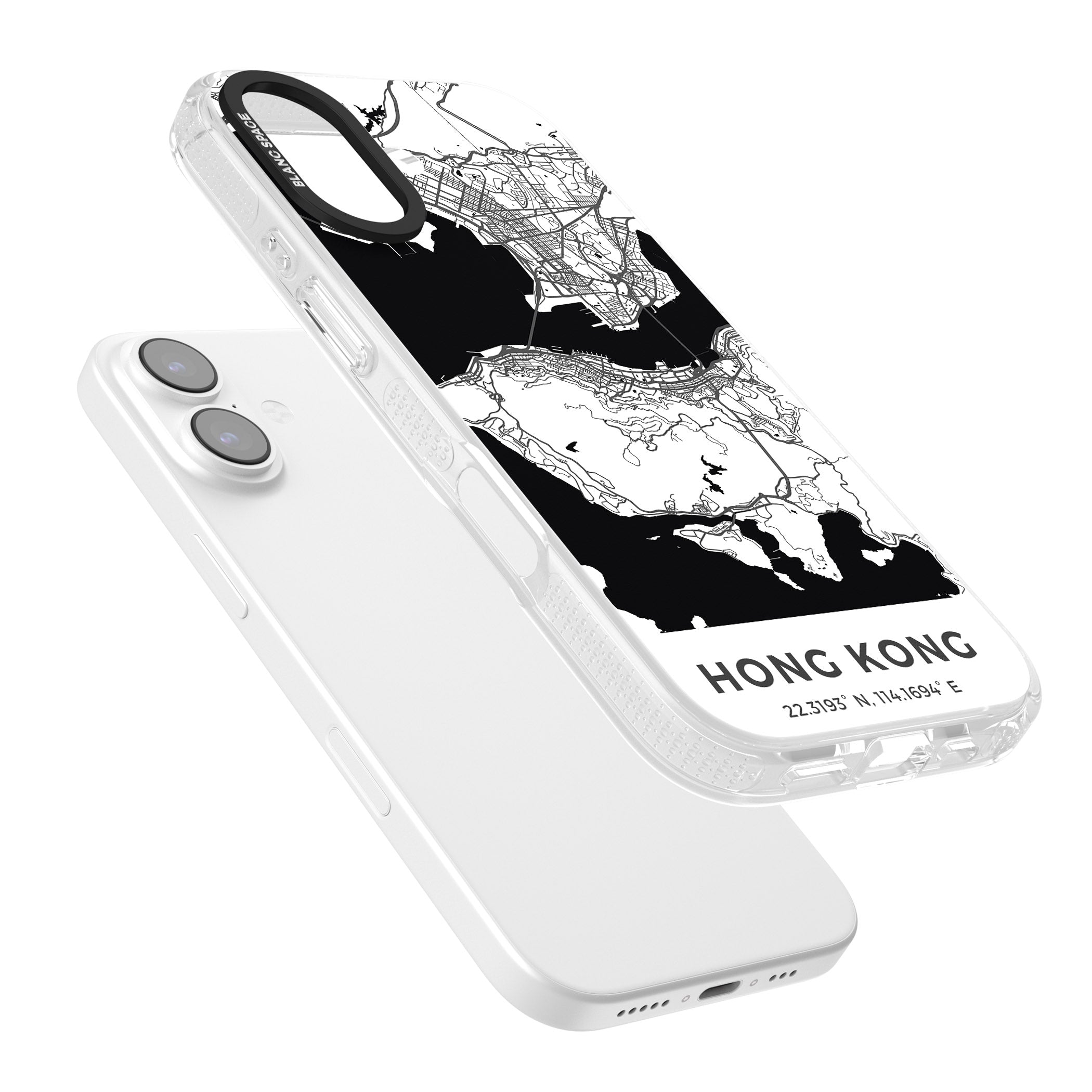 Hong Kong Map iPhone 17 Impact Air Clear Phone Case Colours