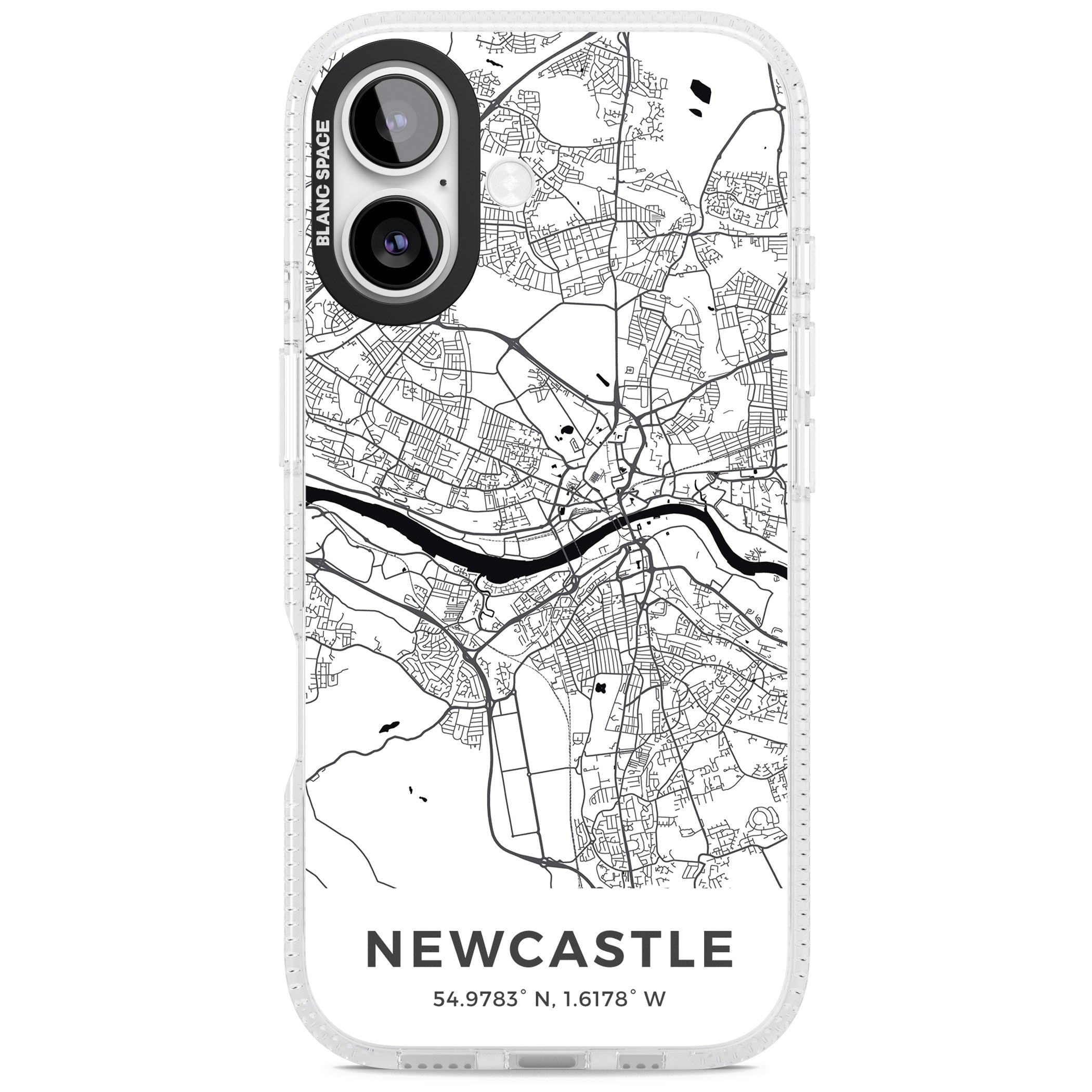 Newcastle City Map iPhone 17 Impact Air Clear Phone Case